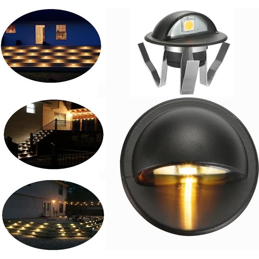 FVTLED 20 Luces LED Empotradas 12V Calido IP65 para Jardín