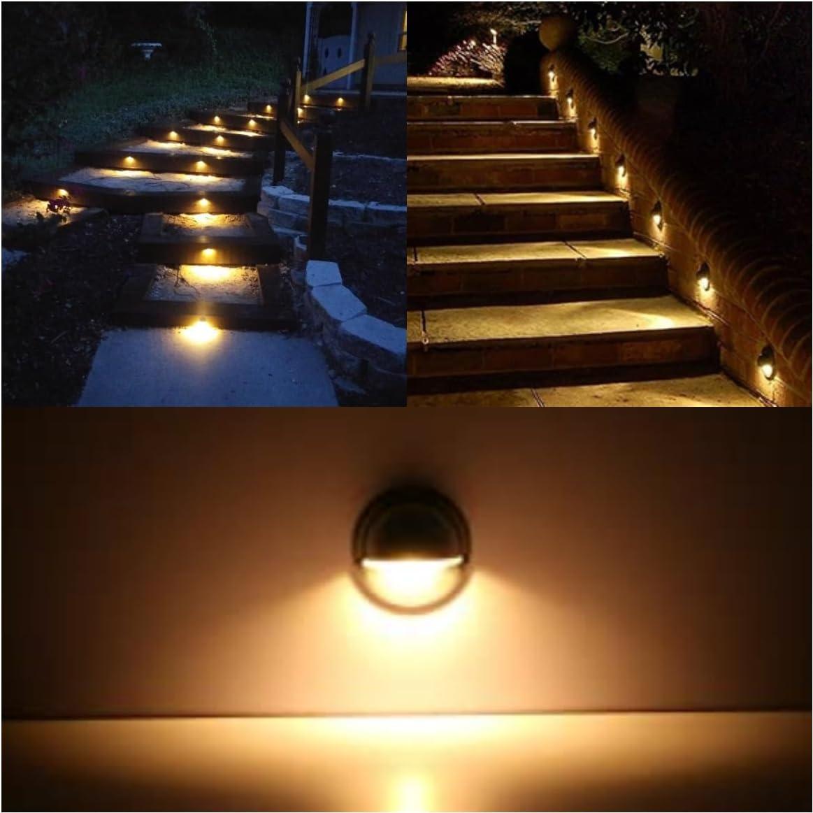 FVTLED 20 Luces LED Empotradas 12V Calido IP65 para Jardín