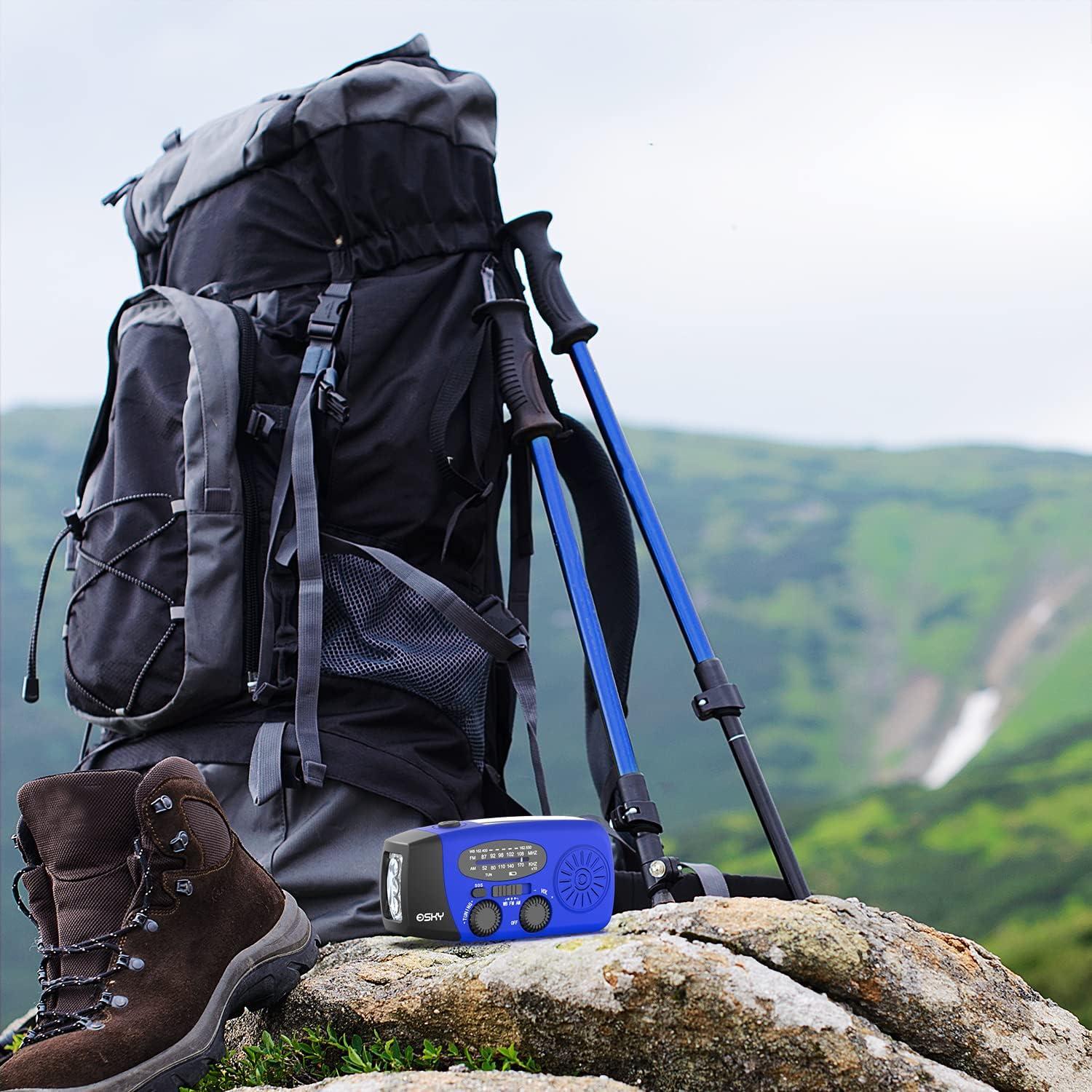 Radio de Manivela de Emergencia Esky 2000mAh AM/FM NOAA Azul