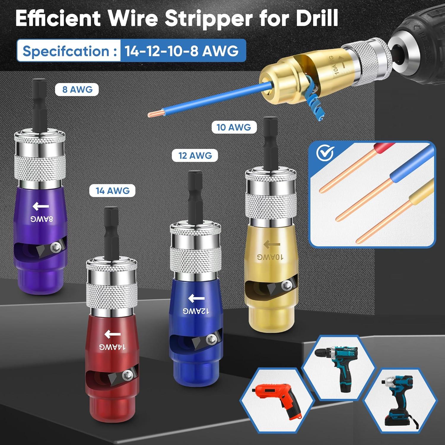 Juego de Pelacables SUTQIGUI 2024 para Cables AWG 14-8