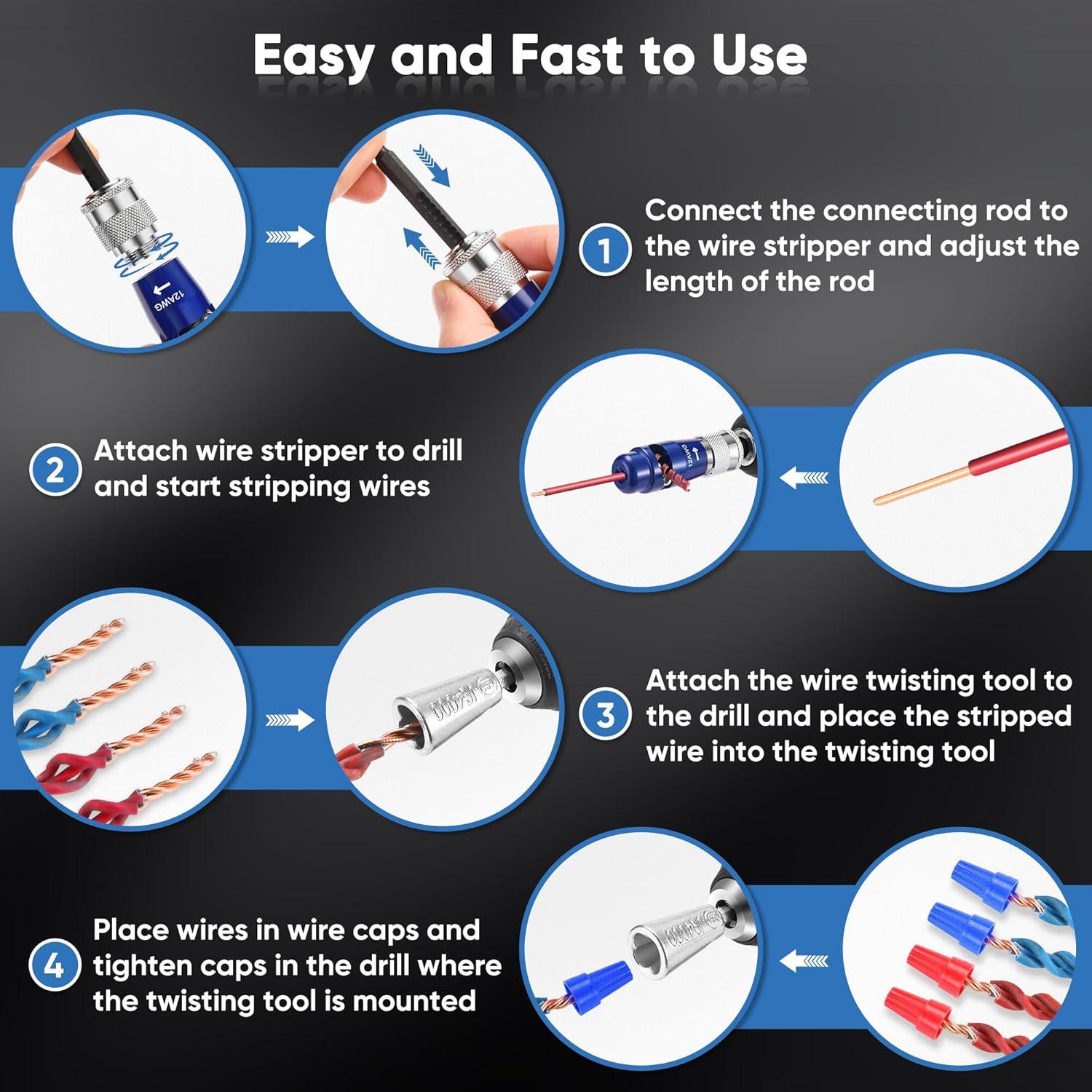 Juego de Pelacables SUTQIGUI 2024 para Cables AWG 14-8