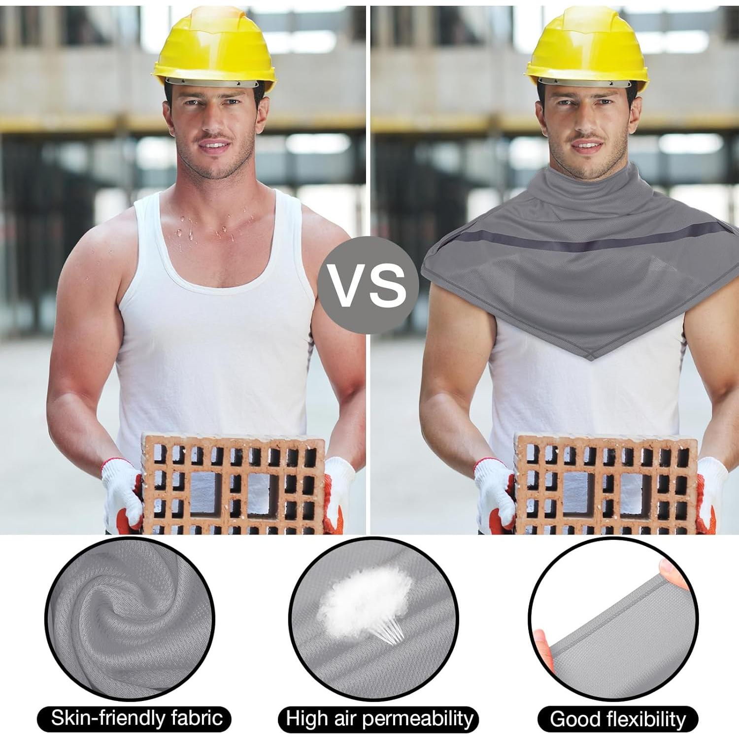 4 Pzs Balaclava UV Hombres Talla Única Gris con Reflectantes