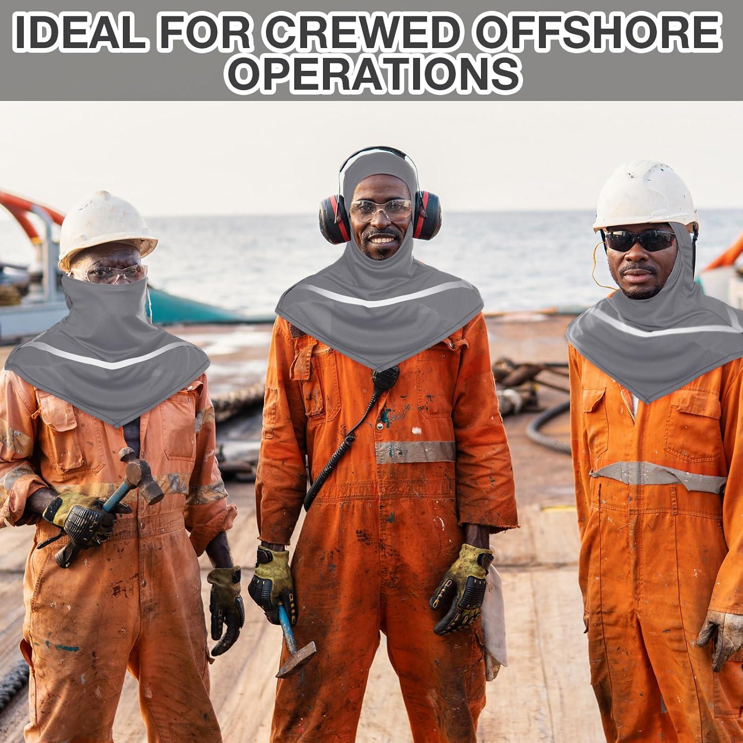 4 Pzs Balaclava UV Hombres Talla Única Gris con Reflectantes