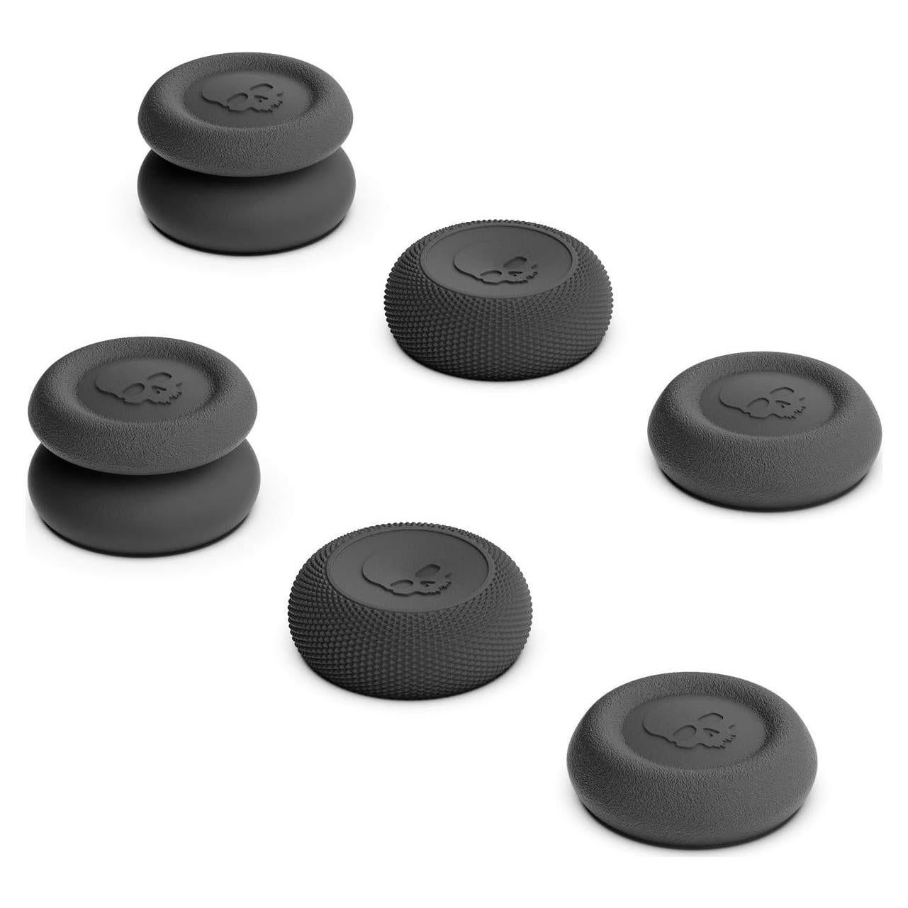 Skull & Co. Skin, CQC and FPS Thumb Grips Joystick Cap Analog Stick Cover for Steam Deck/OLED and ROG Ally, Ally X- Black, Set of 6