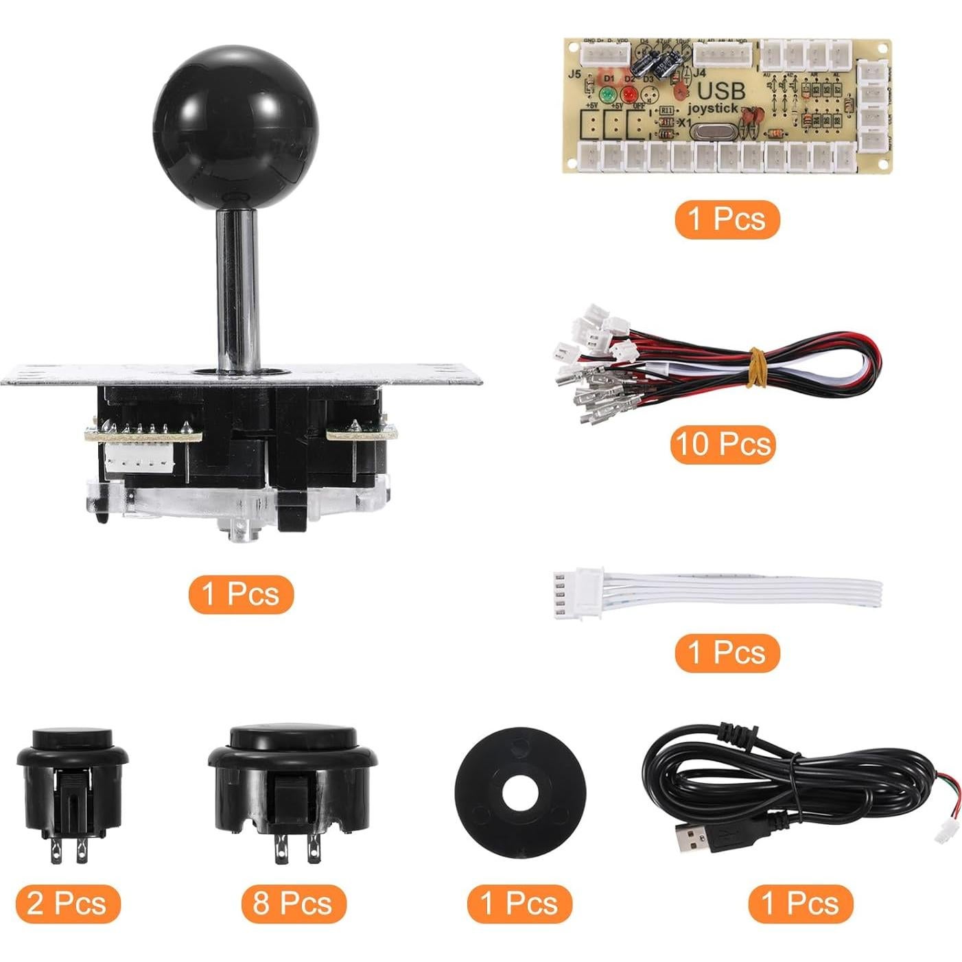 Kit Joystick DIY MECCANIXITY para Arcade PC Negro 5 Pin