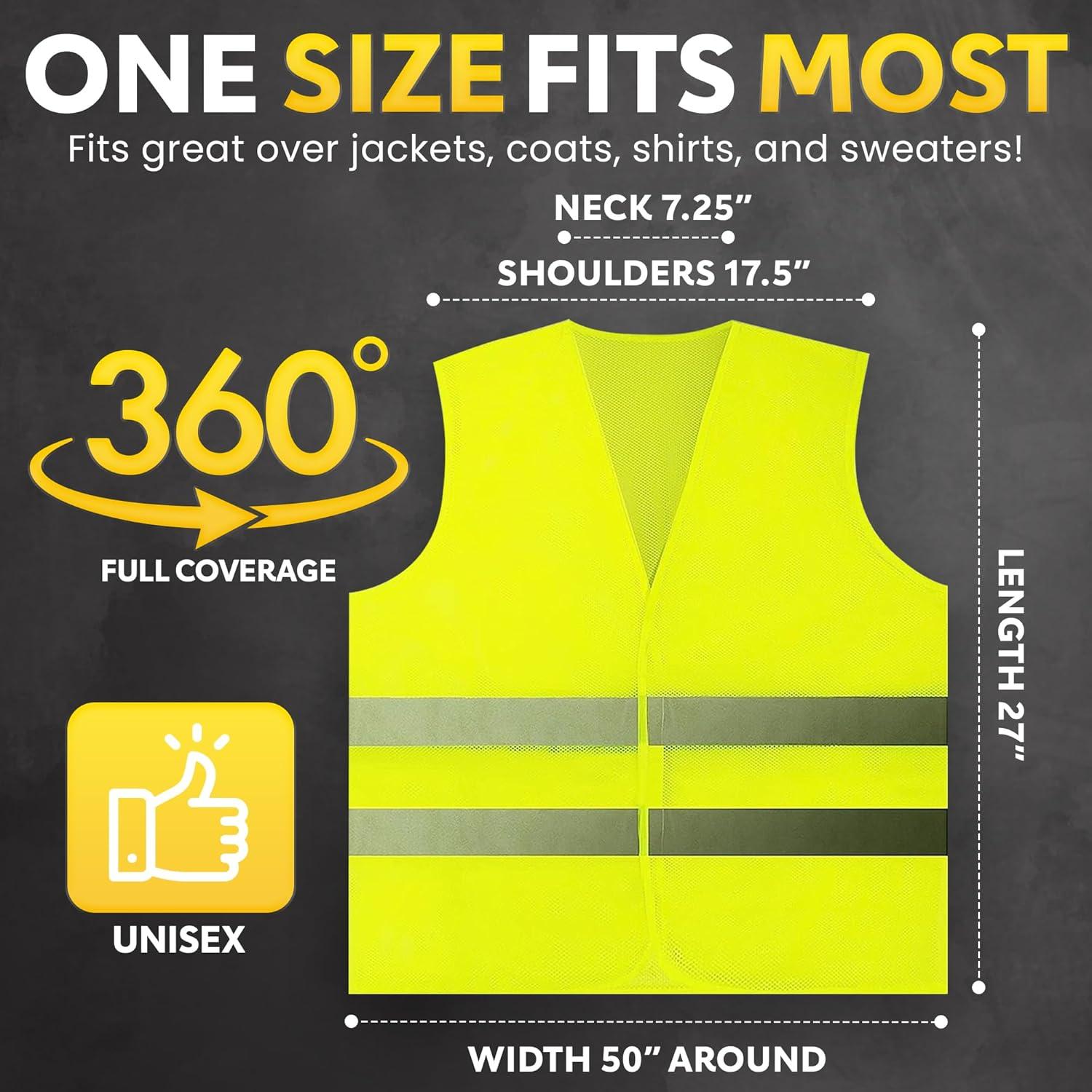 Chalecos de Seguridad PeerBasics 10 Piezas Amarillo Reflectante