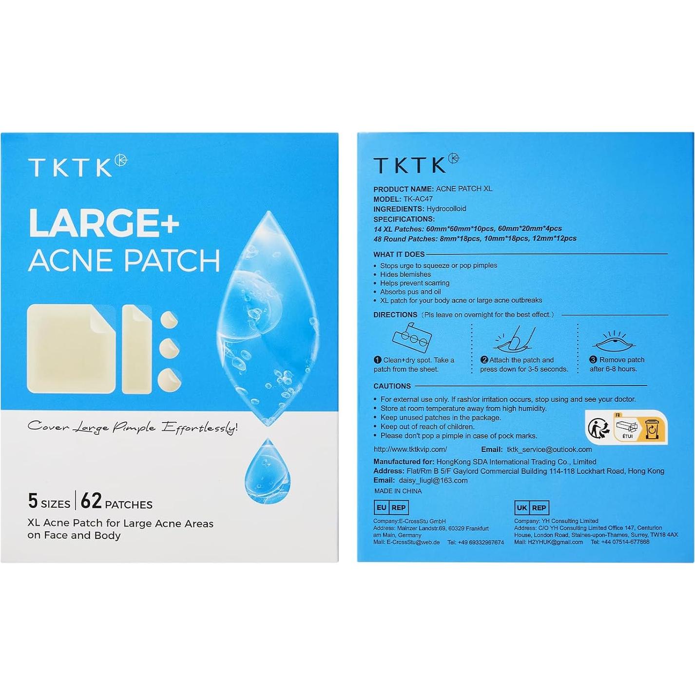 Parches para Granos XL TKTK 60 mm Hidrocoloide 62 Piezas