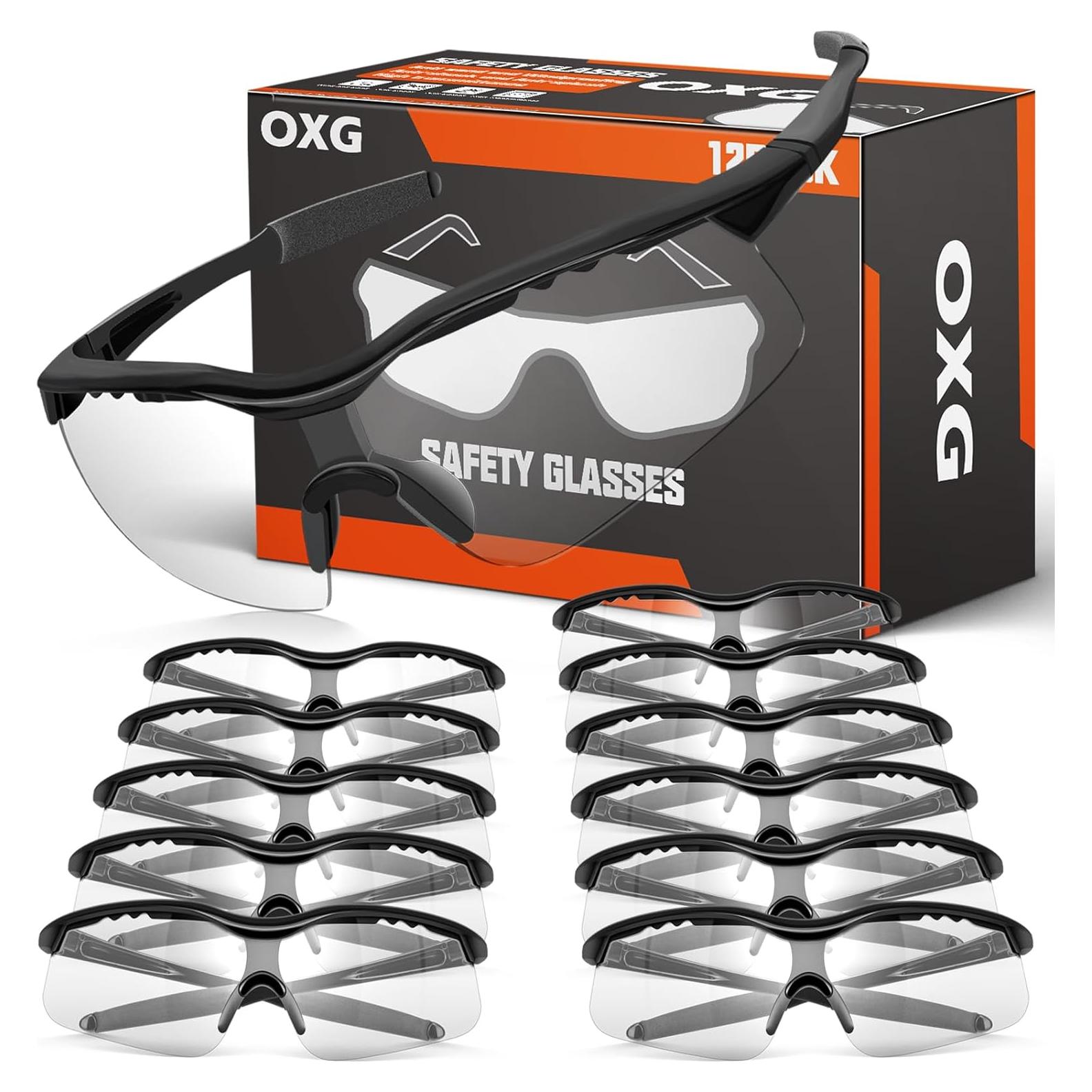 Gafas de Seguridad OXG Paquete de 12 Lentes Antiarañazos