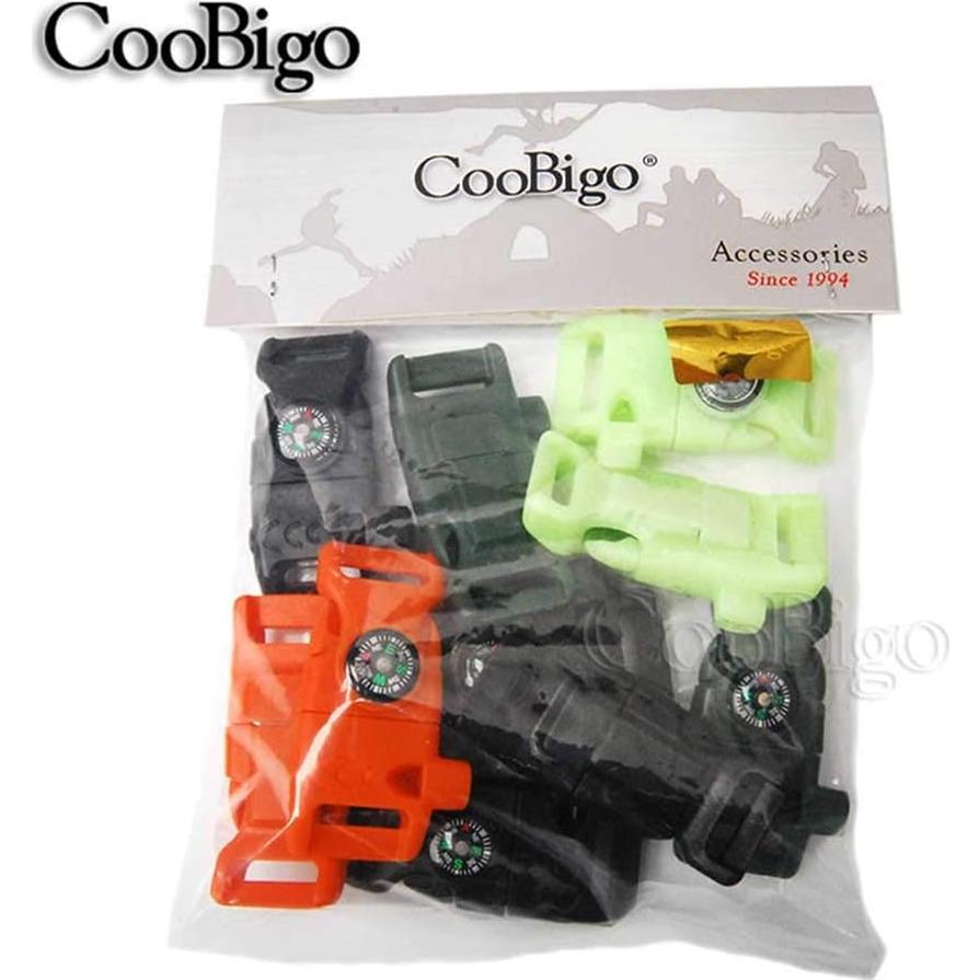Kits de Supervivencia CooBigo 12 Piezas Silbato Chispero
