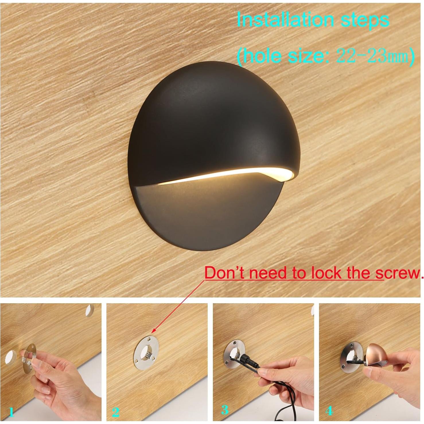 FVTLED Kit de 6 Luces LED Impermeables para Escalones 12V