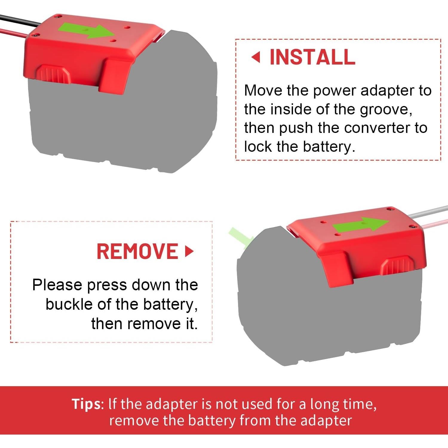 Adaptador de Batería Kzreect 18V para Proyectos RC con Interruptor