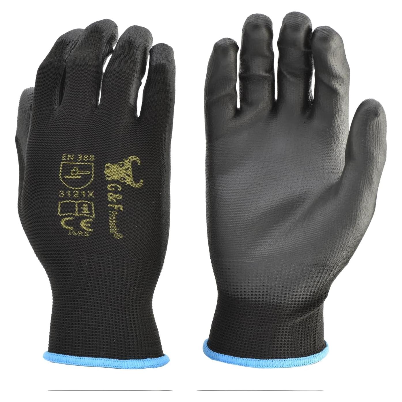 Guantes de Trabajo G & F XL, Transpirables, 12 Pares