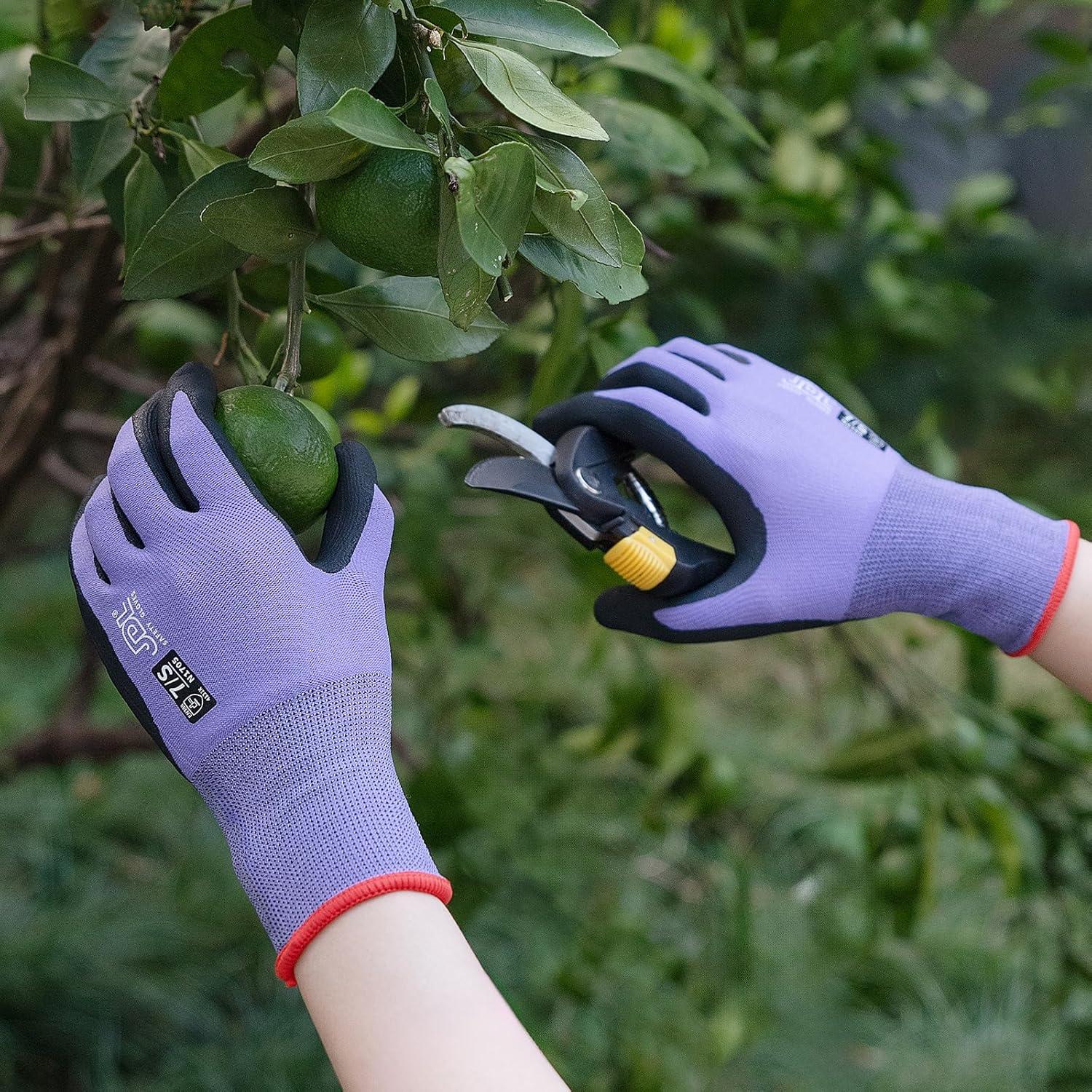 Guantes de Trabajo JDL Safety Nitrilo Táctiles 12 Pares Morado