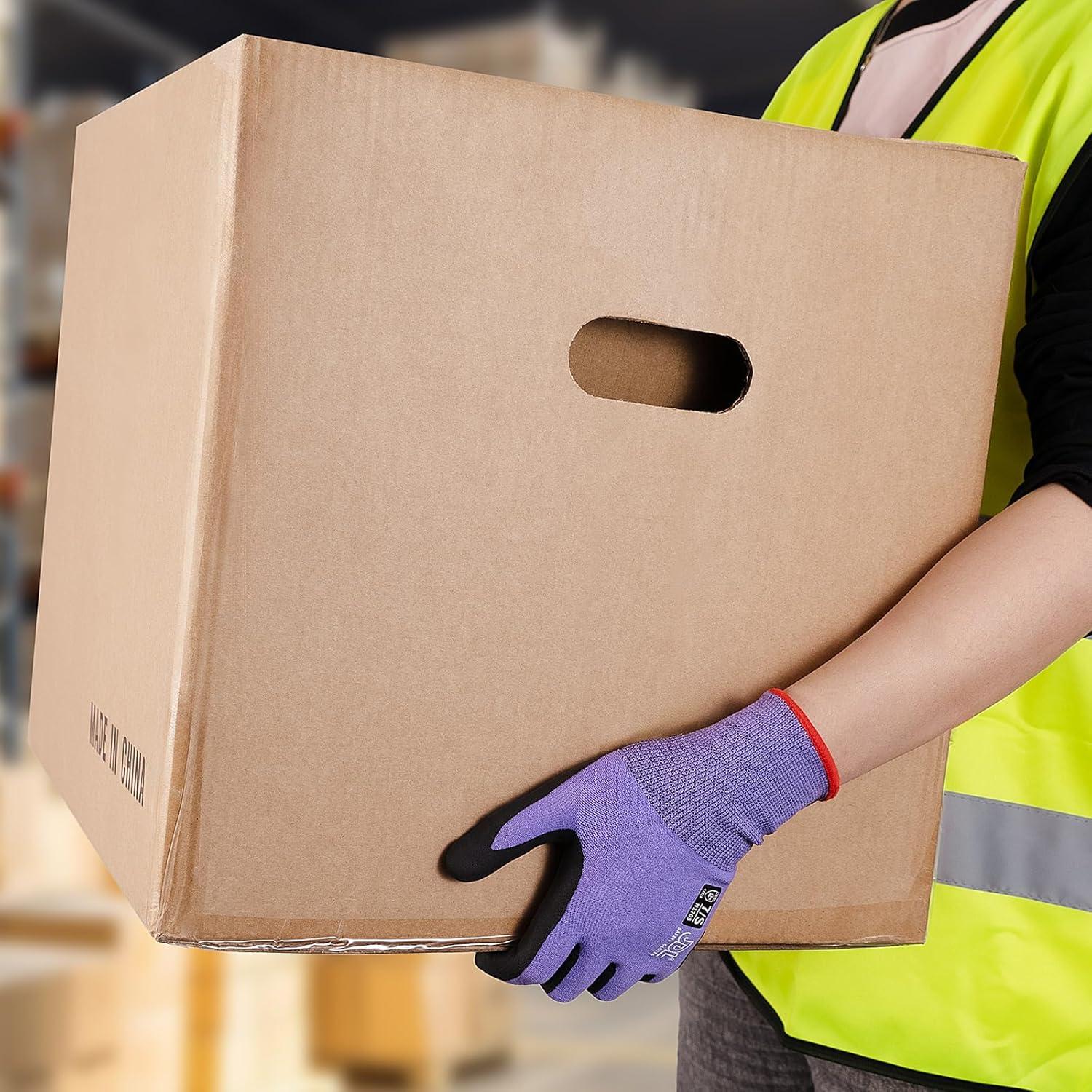 Guantes de Trabajo JDL Safety Nitrilo Táctiles 12 Pares Morado