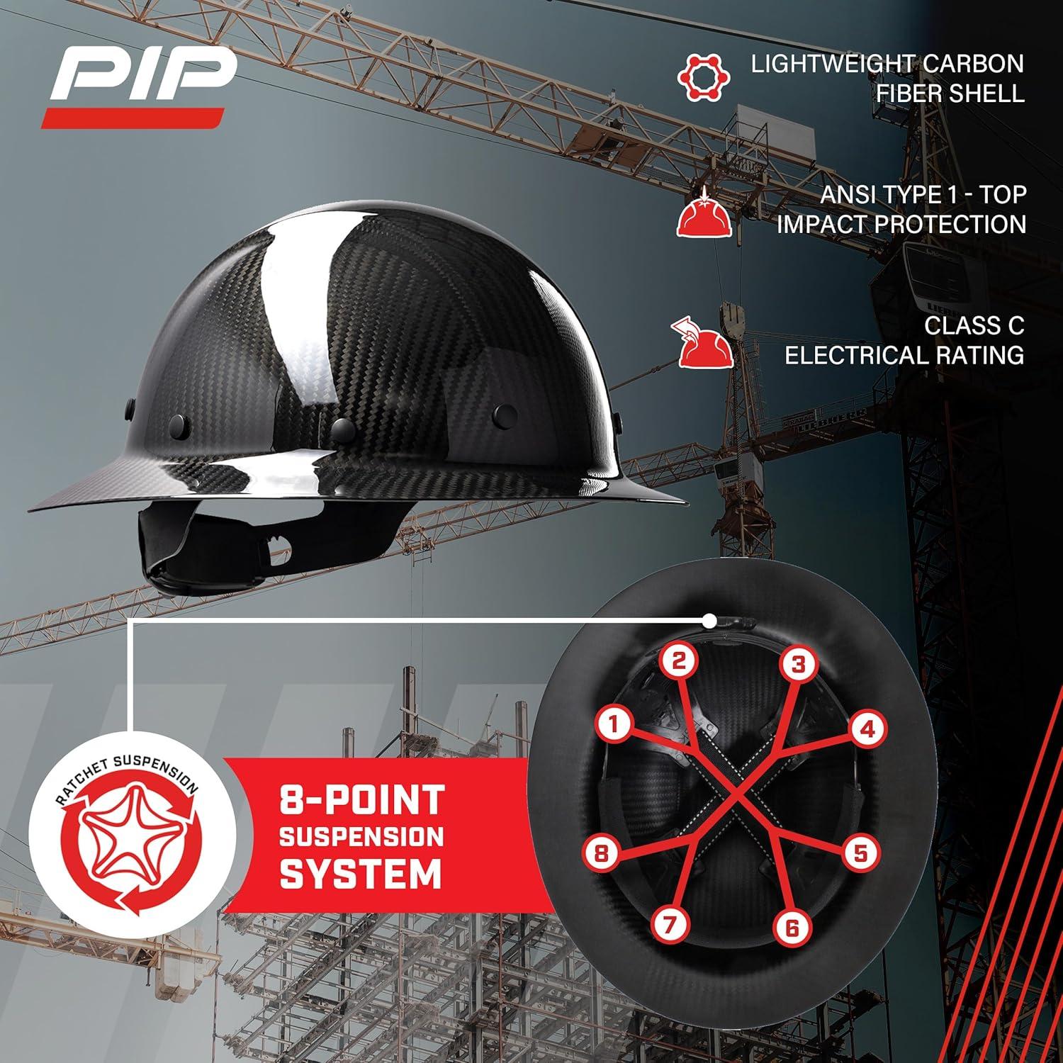 Casco PIP Wolfjaw Fibra Carbono Negro Ajuste Ratchet