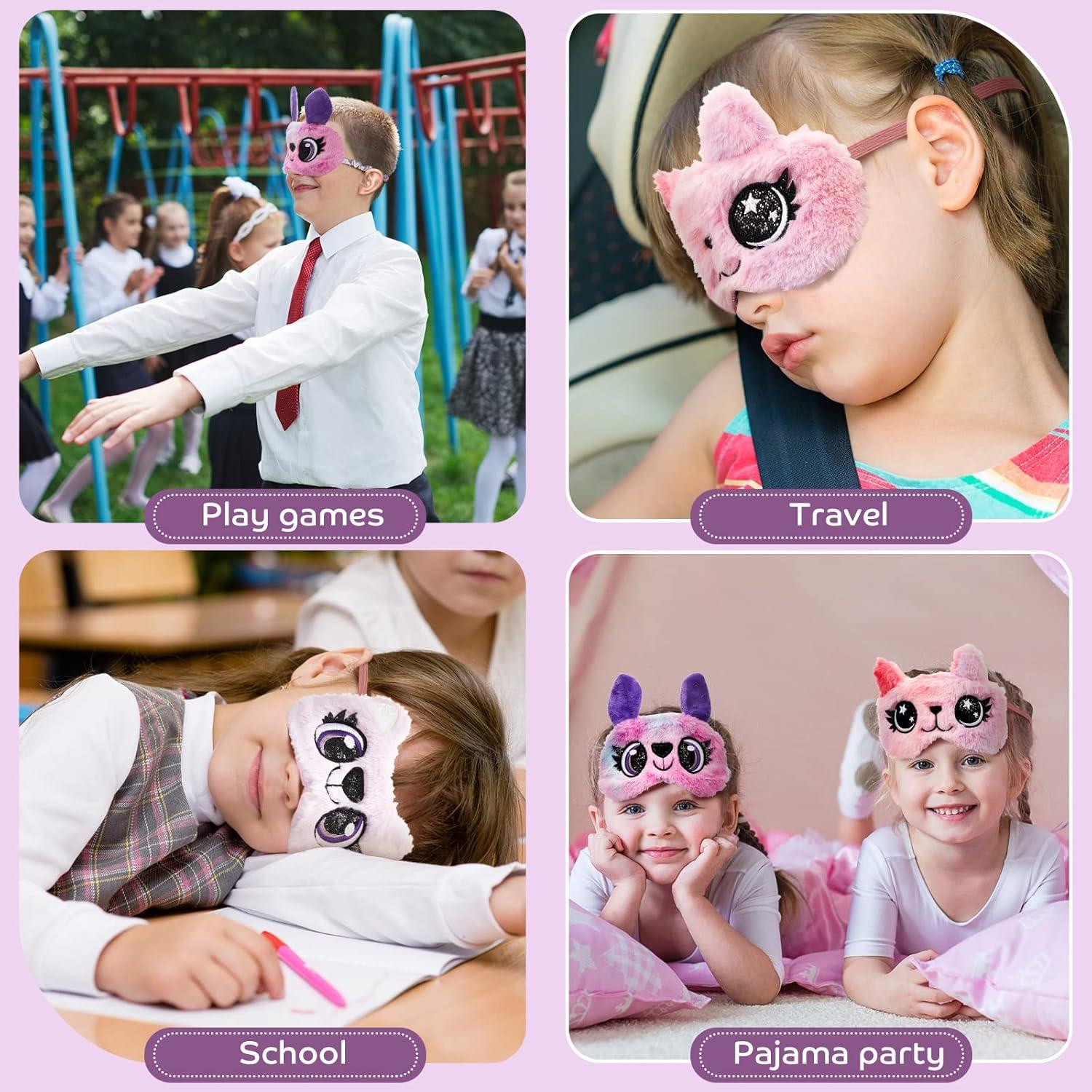 3 Piezas Máscara de Sueño Geyoga para Niños - Felpa Suave