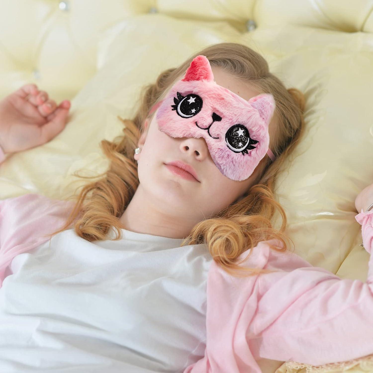 3 Piezas Máscara de Sueño Geyoga para Niños - Felpa Suave