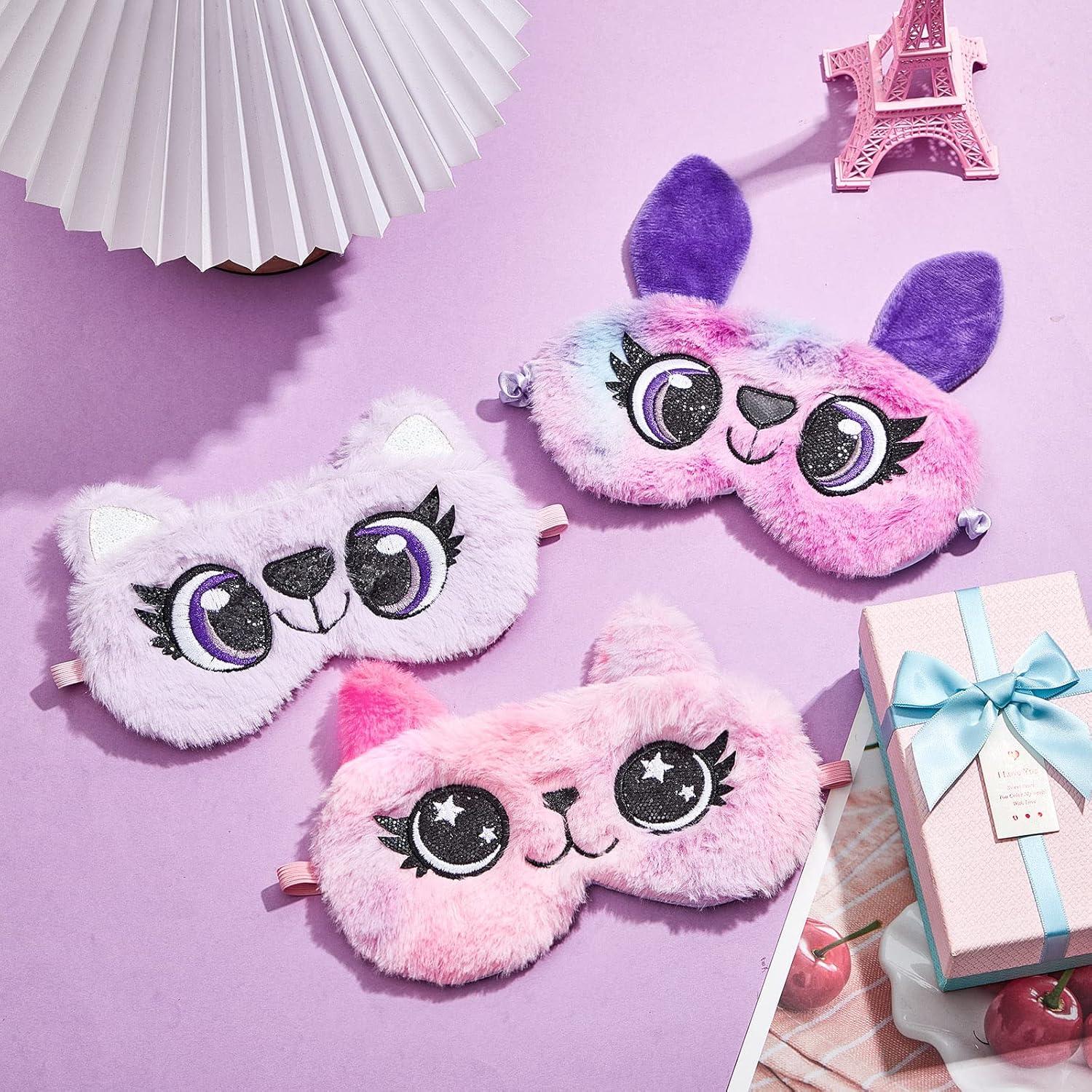 3 Piezas Máscara de Sueño Geyoga para Niños - Felpa Suave