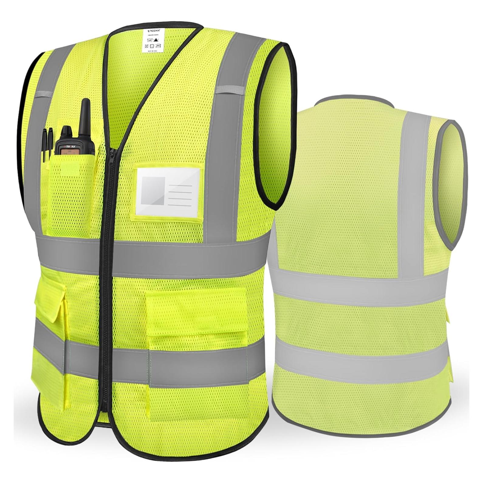 Chaleco Reflectante TICONN SV-1 Amarillo Unisex Alta Visibilidad