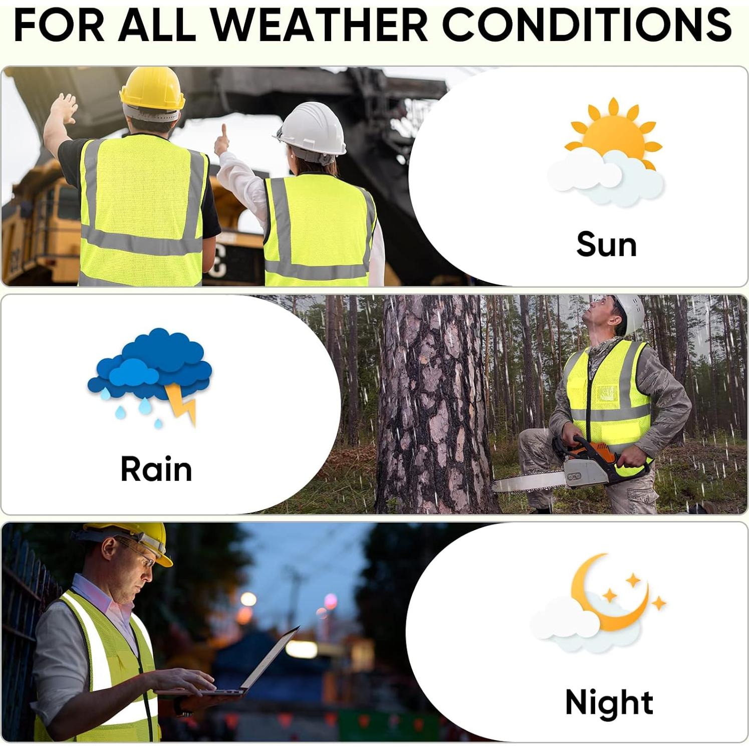 Chaleco Reflectante TICONN SV-1 Amarillo Unisex Alta Visibilidad