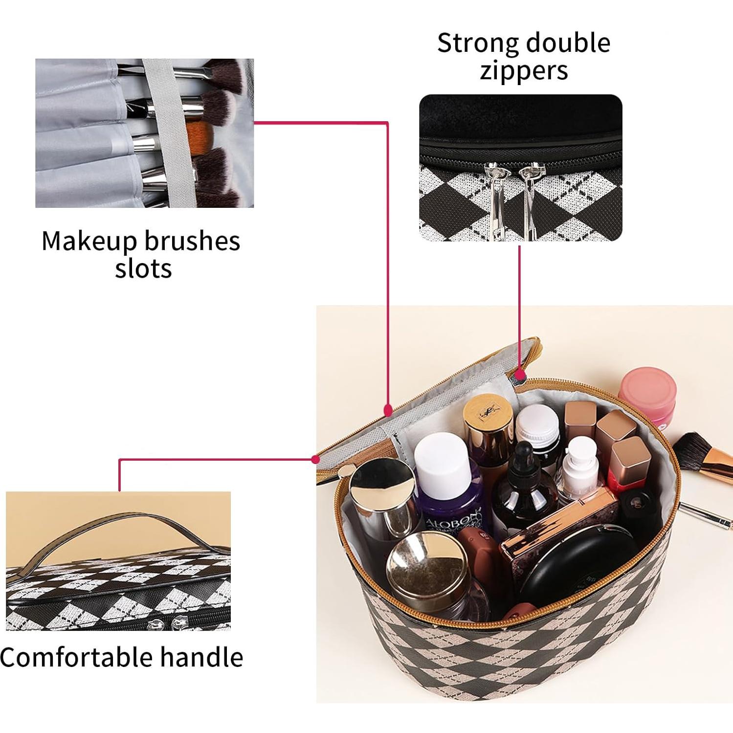 Juego de 4 Bolsas de Maquillaje Impermeables Jiffordwind Negro