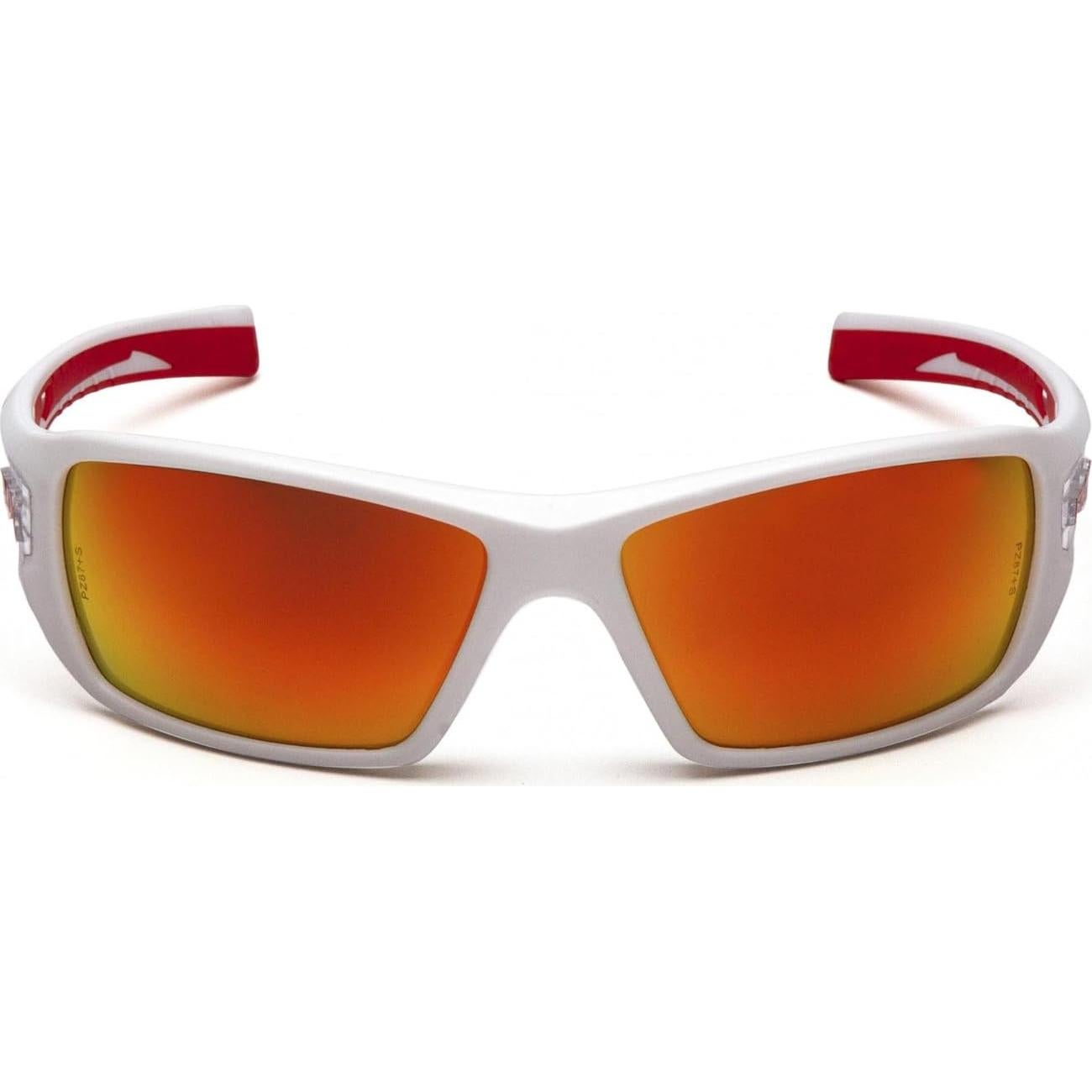 Gafas de Seguridad Pyramex Velar Marco Blanco-Rojo Lente Espejo
