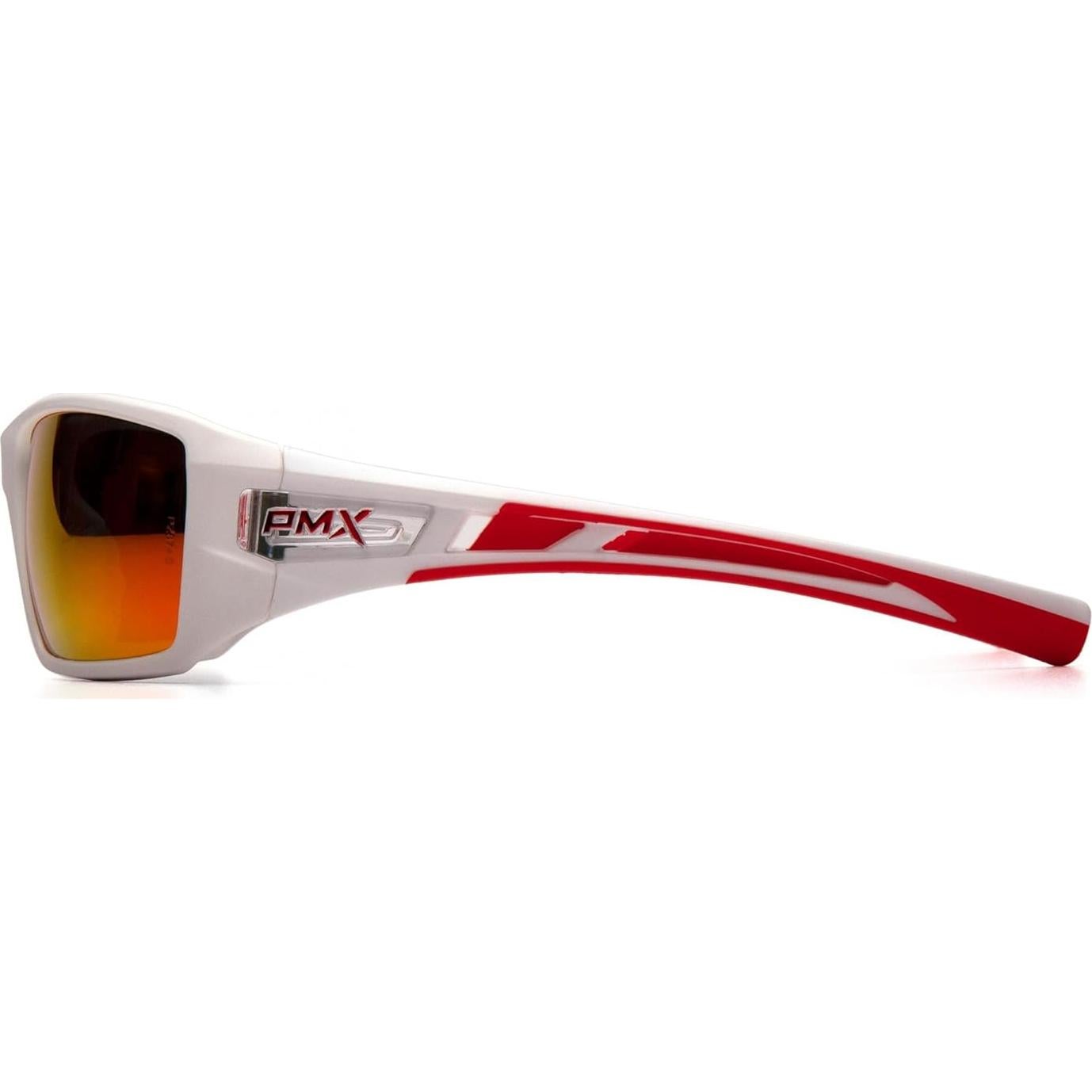 Gafas de Seguridad Pyramex Velar Marco Blanco-Rojo Lente Espejo