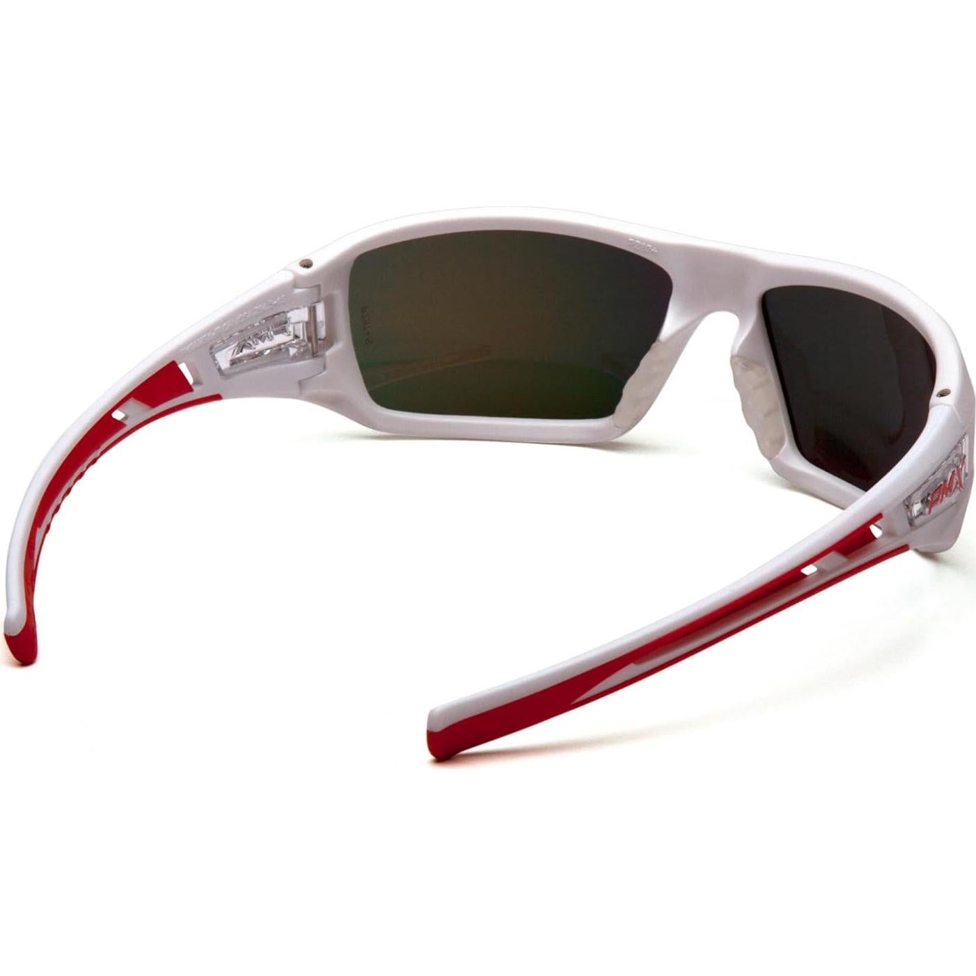 Gafas de Seguridad Pyramex Velar Marco Blanco-Rojo Lente Espejo