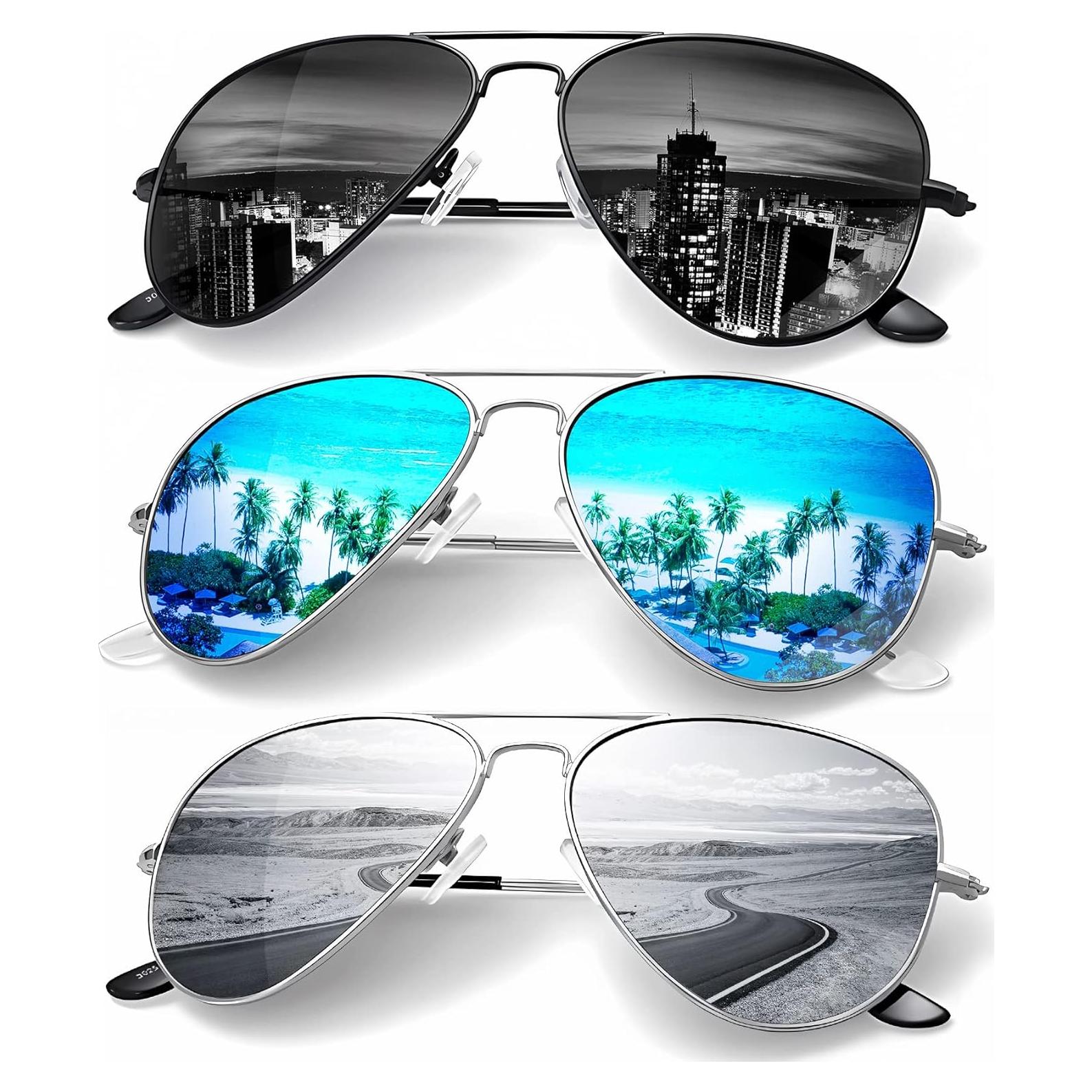 Gafas de Sol KALIYADI Aviador Polarizadas 3 Piezas UV