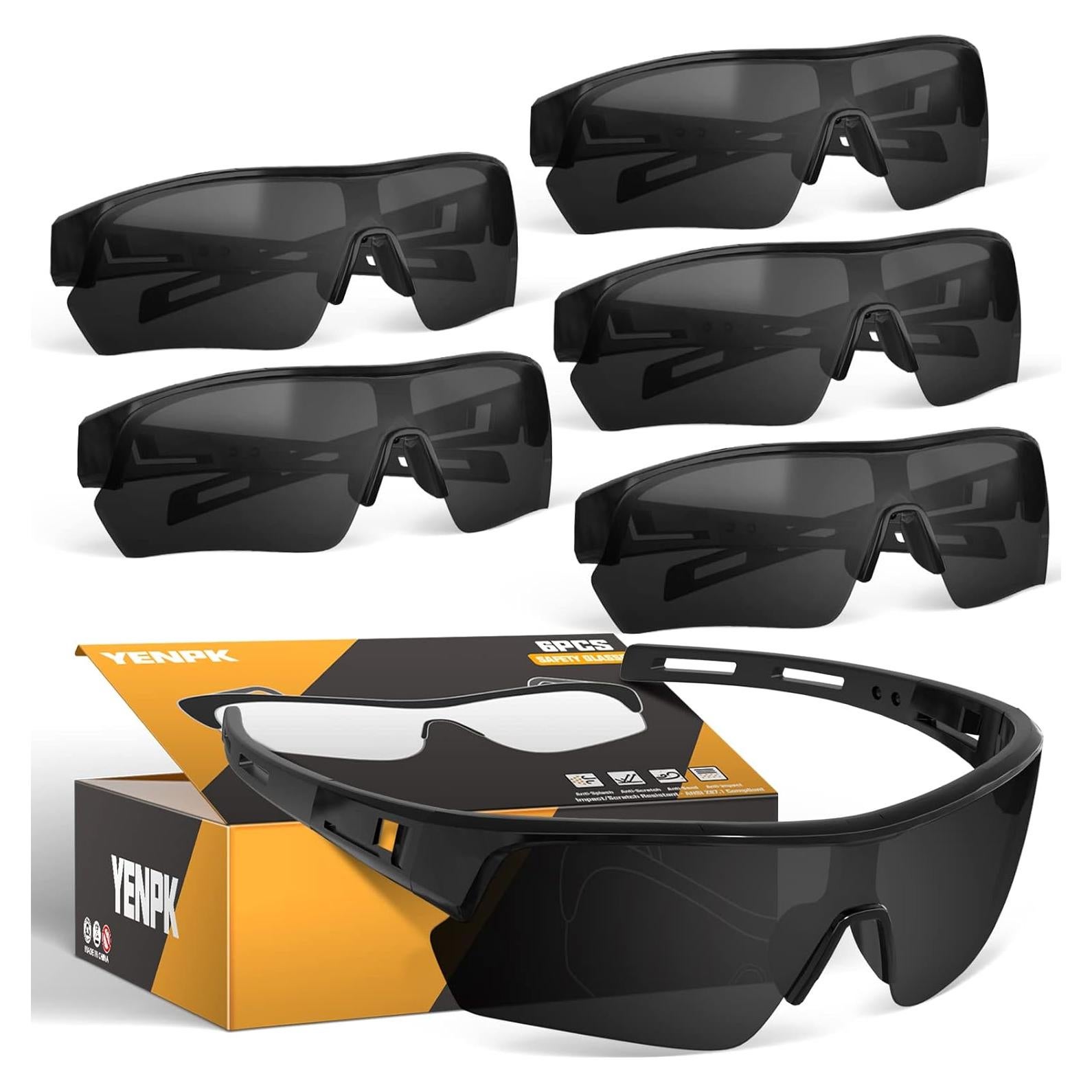 Gafas de Seguridad YENPK Tinteadas UV400 6 Piezas
