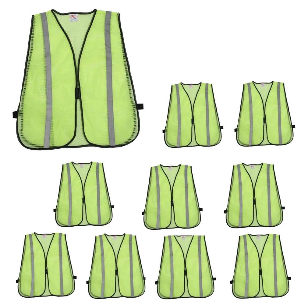 Chaleco de Seguridad ZOJO Alta Visibilidad Ajustable 10 Piezas