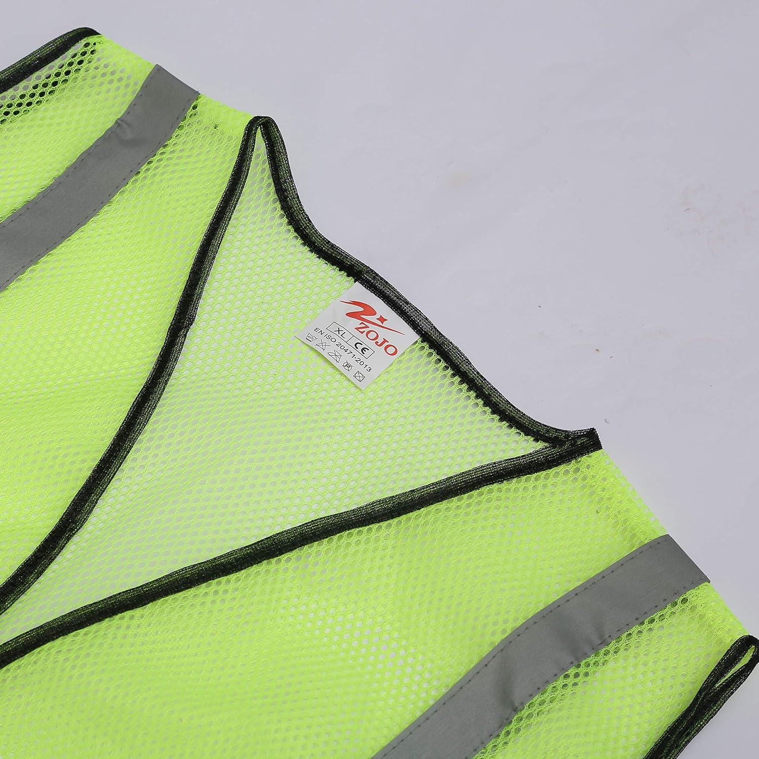 Chaleco de Seguridad ZOJO Alta Visibilidad Ajustable 10 Piezas