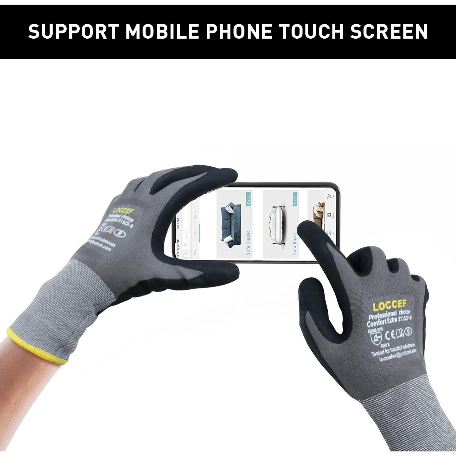 Guantes de Trabajo MicroFoam Nitrilo 6 Pares Adulto Unisex