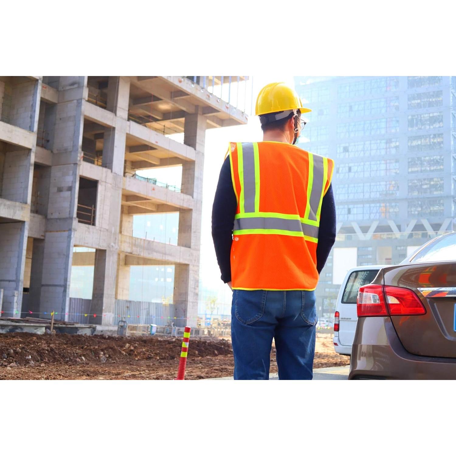 Chaleco de Seguridad SULWZM Naranja Reflectante Talla Grande