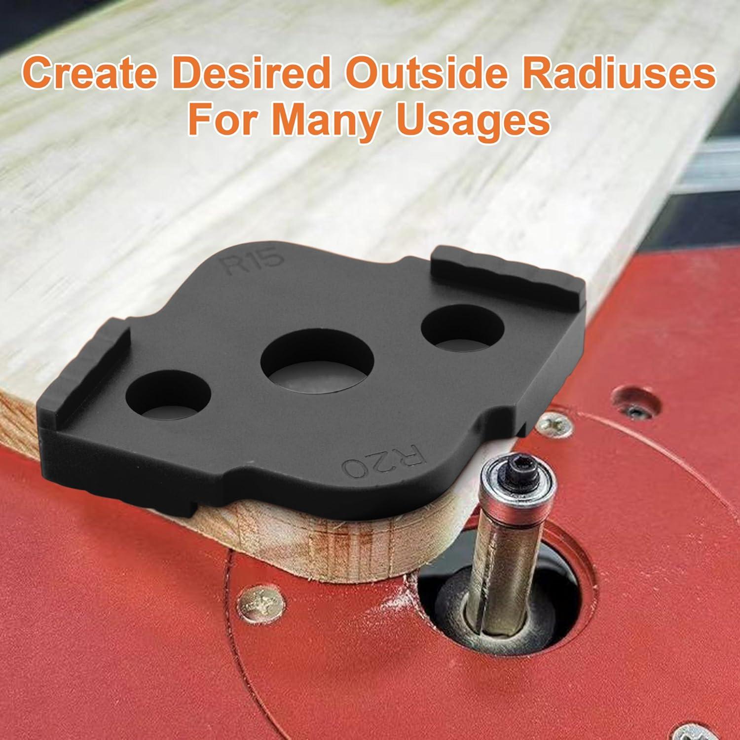 Plantillas de Router de Esquinas Radius Jig HXLPAY - 8 Radios R5 a R40