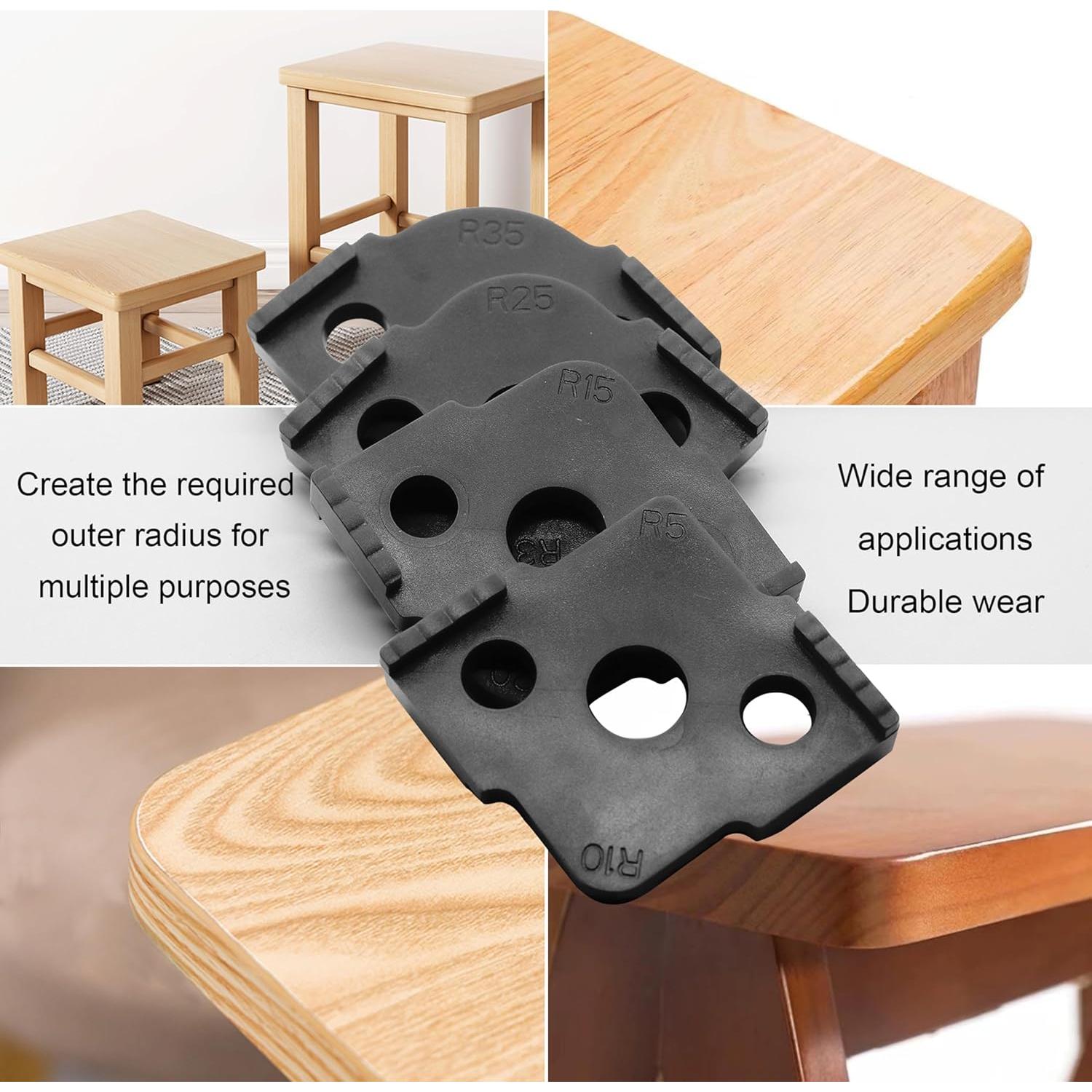 Plantillas de Router de Esquinas Radius Jig HXLPAY - 8 Radios R5 a R40