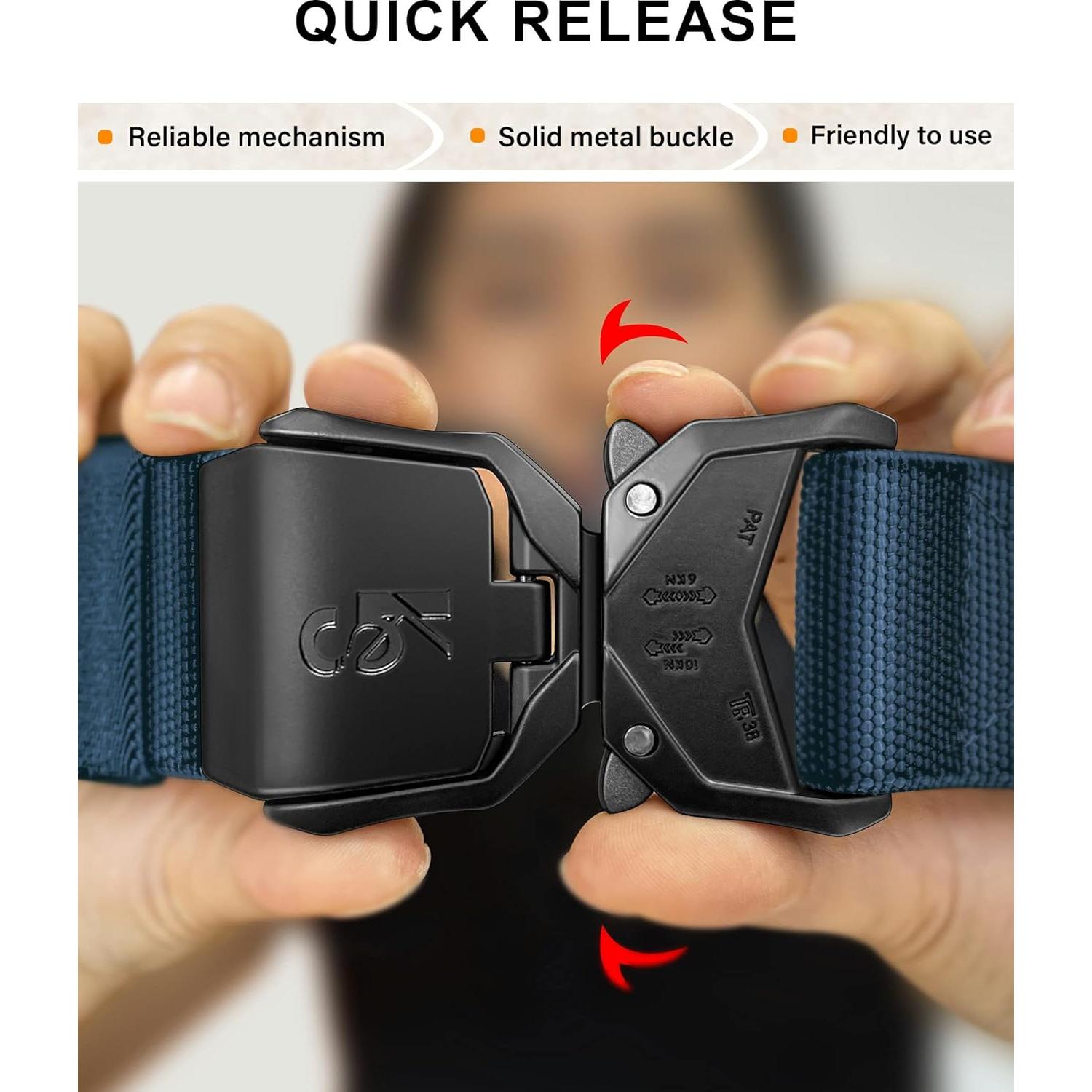 Cinturón Táctico KEMISANT 2Pack Ajustable Nylon 1.5"