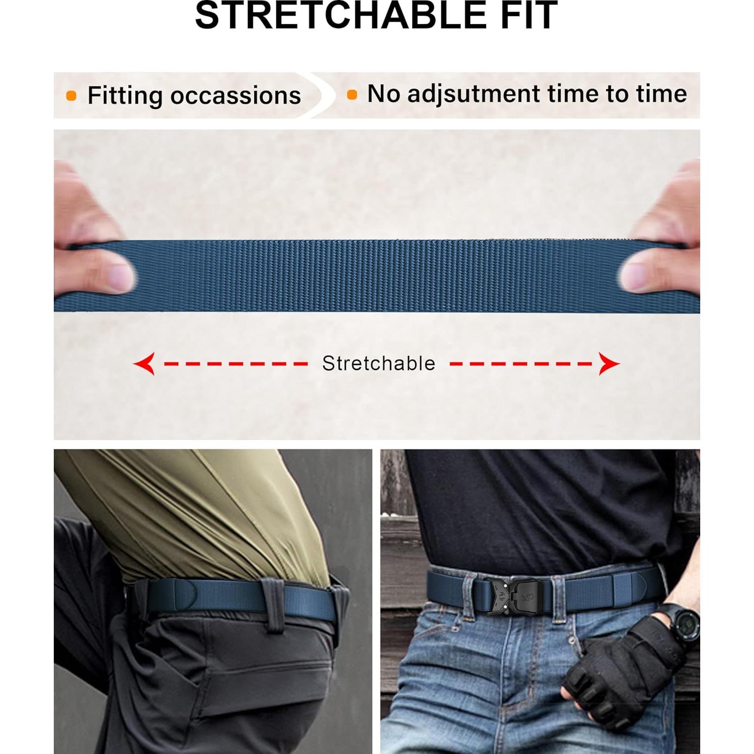 Cinturón Táctico KEMISANT 2Pack Ajustable Nylon 1.5"