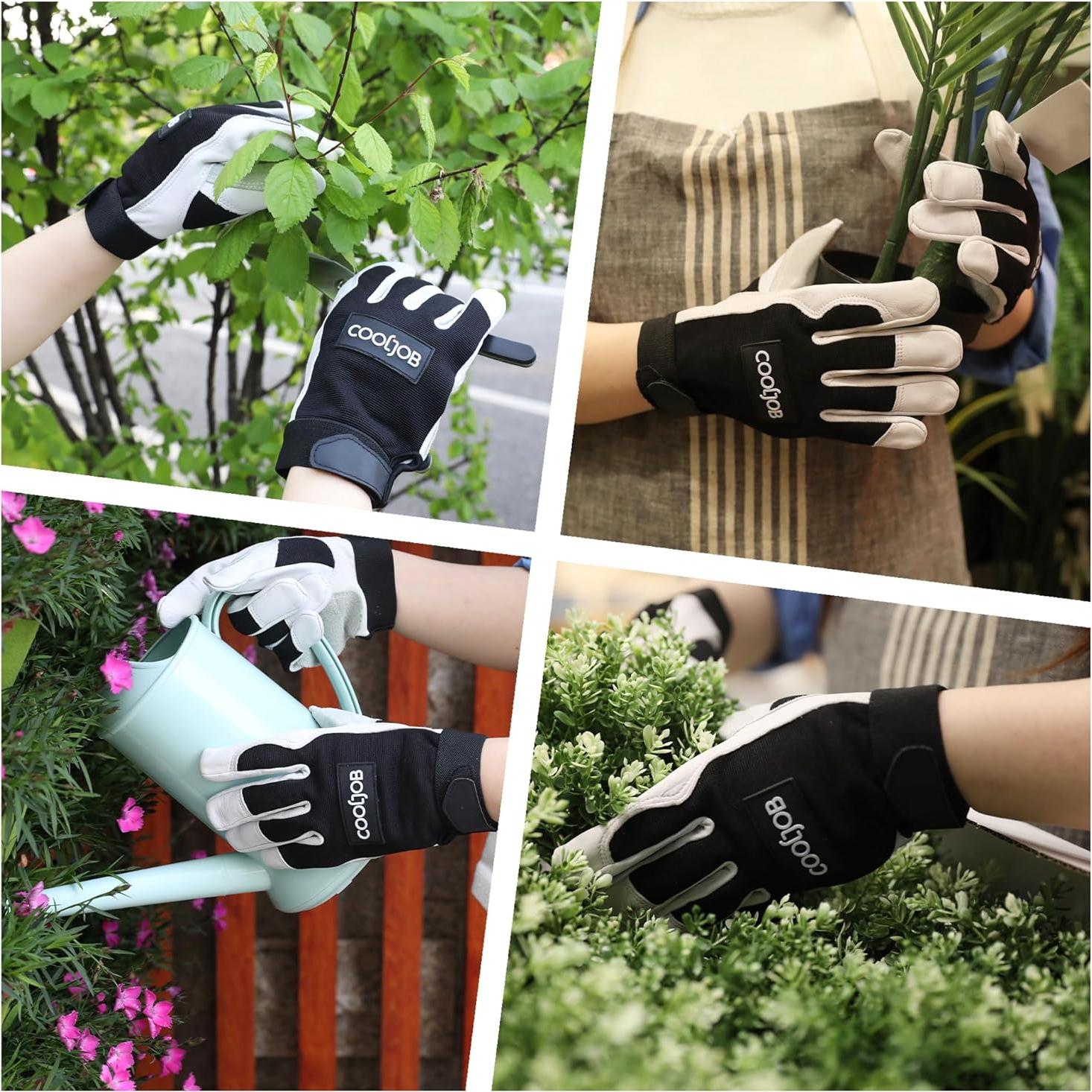 Guantes de Trabajo COOLJOB de Cuero con Agarre y Protección