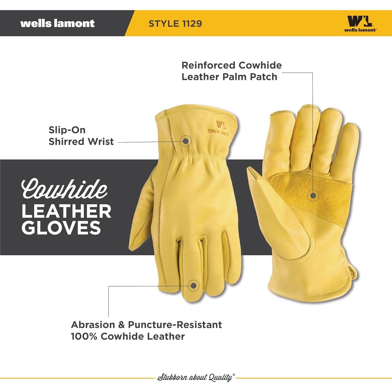 Guantes de trabajo Wells Lamont de cuero marrón XL