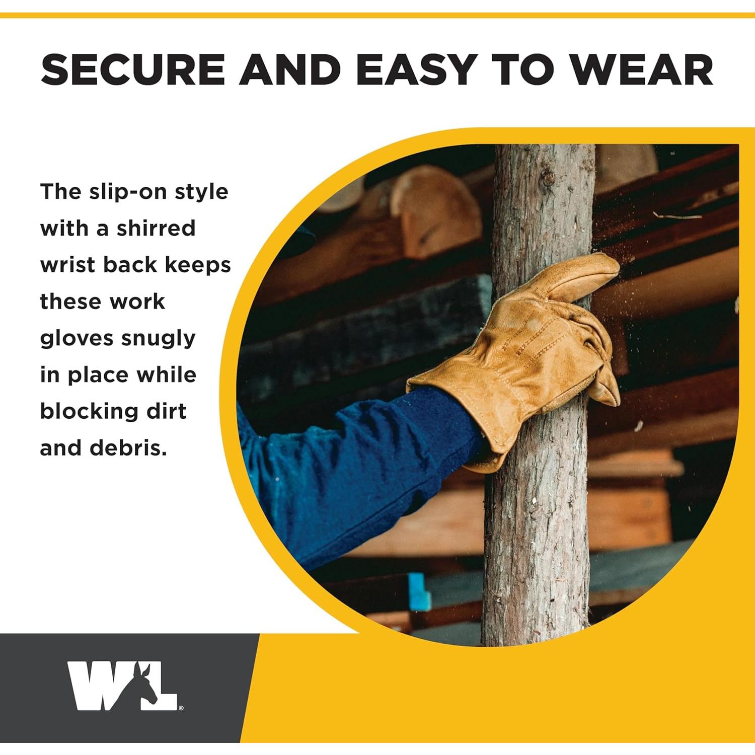 Guantes de trabajo Wells Lamont de cuero marrón XL