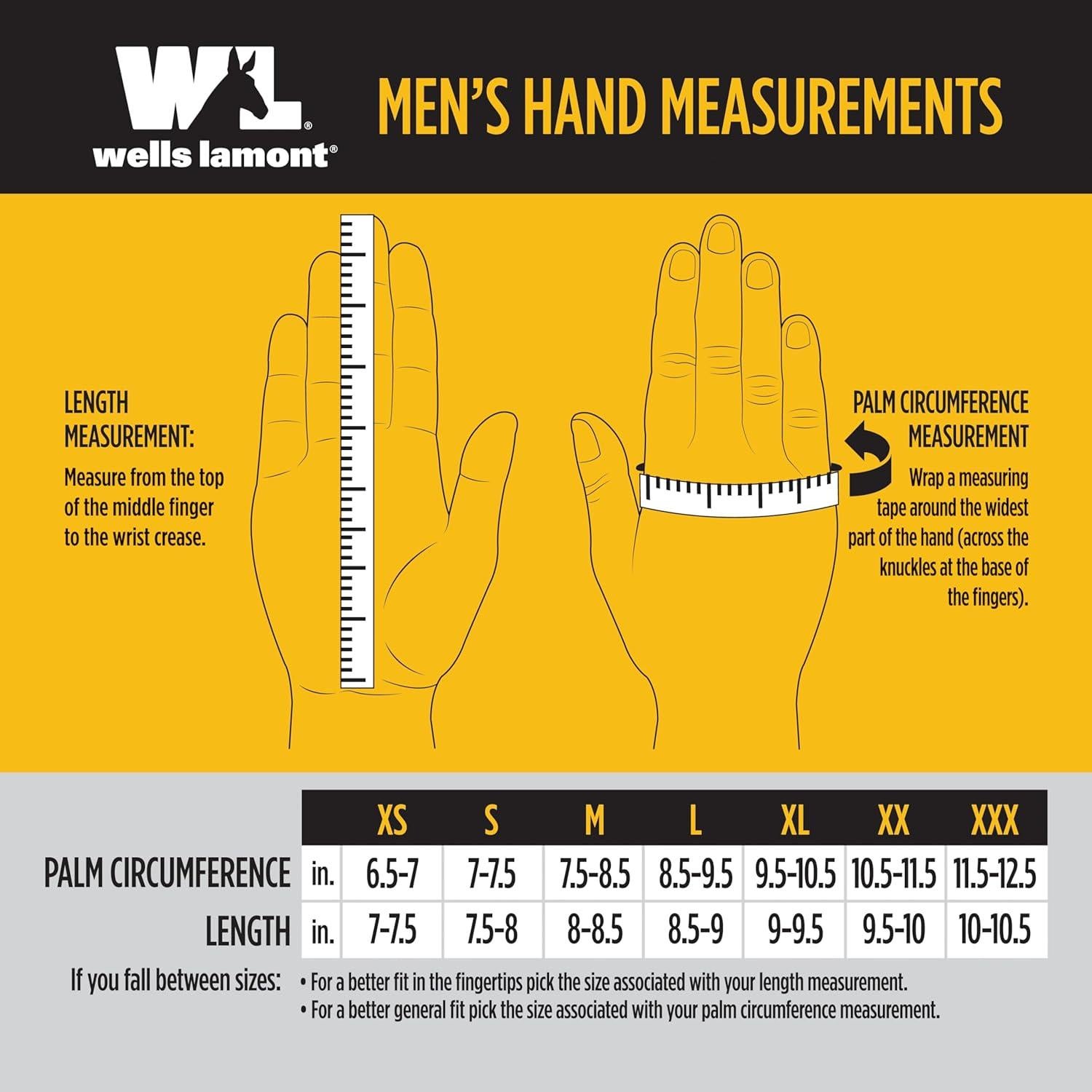 Guantes de trabajo Wells Lamont de cuero marrón XL