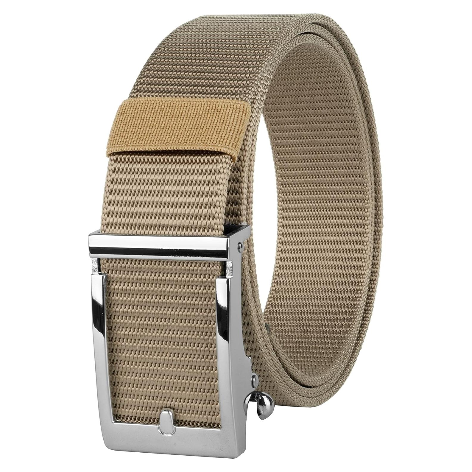 Cinturón Táctico Nylon Hebilla Automática Ajustable Beige