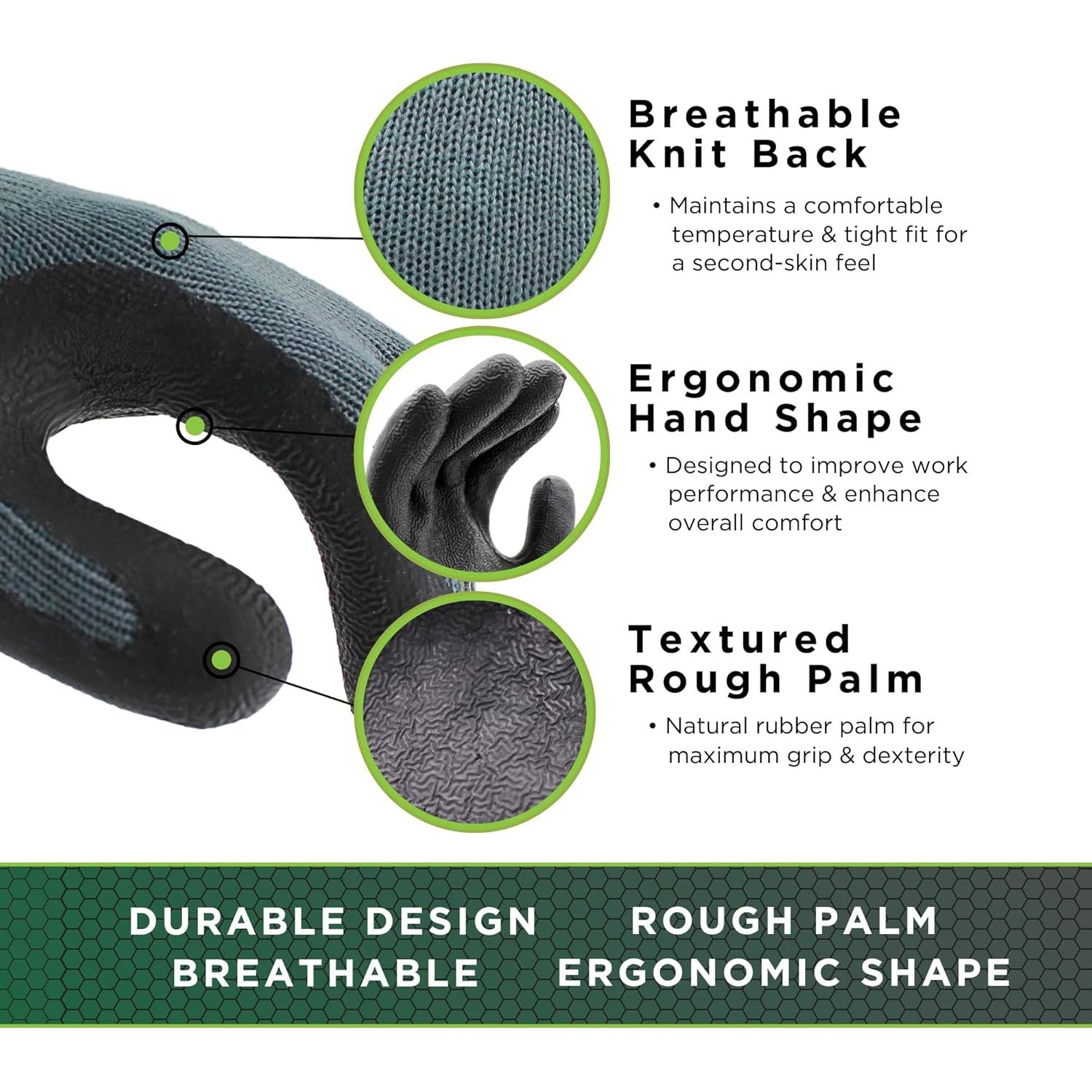 Guantes de Trabajo SHOWA Atlas 300 Medianos Negros 12 Pares