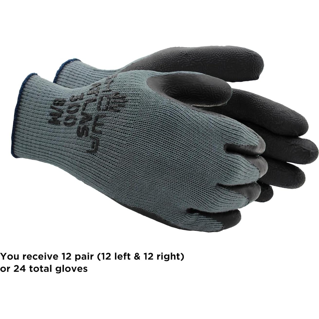 Guantes de Trabajo SHOWA Atlas 300 Medianos Negros 12 Pares