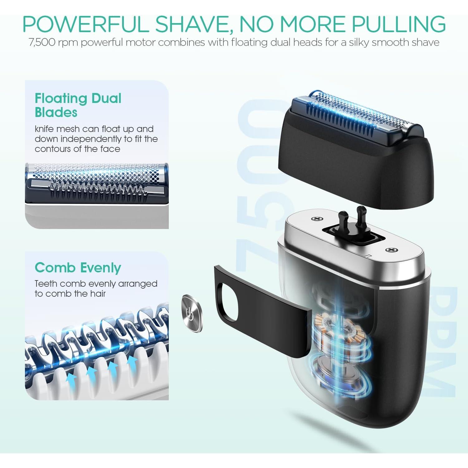 Afeitadora eléctrica VOYOR ER300 2 en 1 recargable IPX6