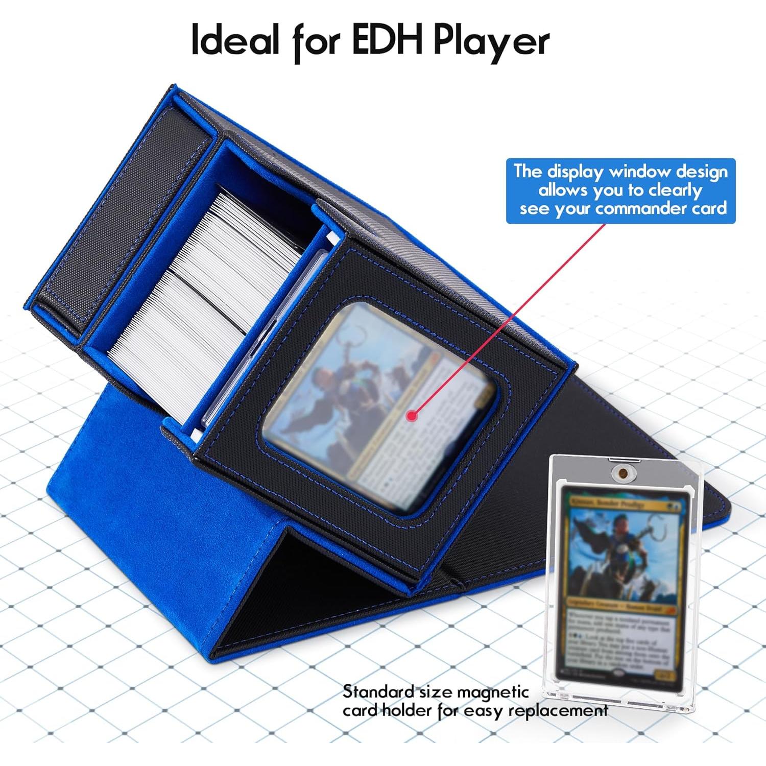 Caja de Deck Commander Zettokete para MTG - 100+ Cartas - Negro/Azul