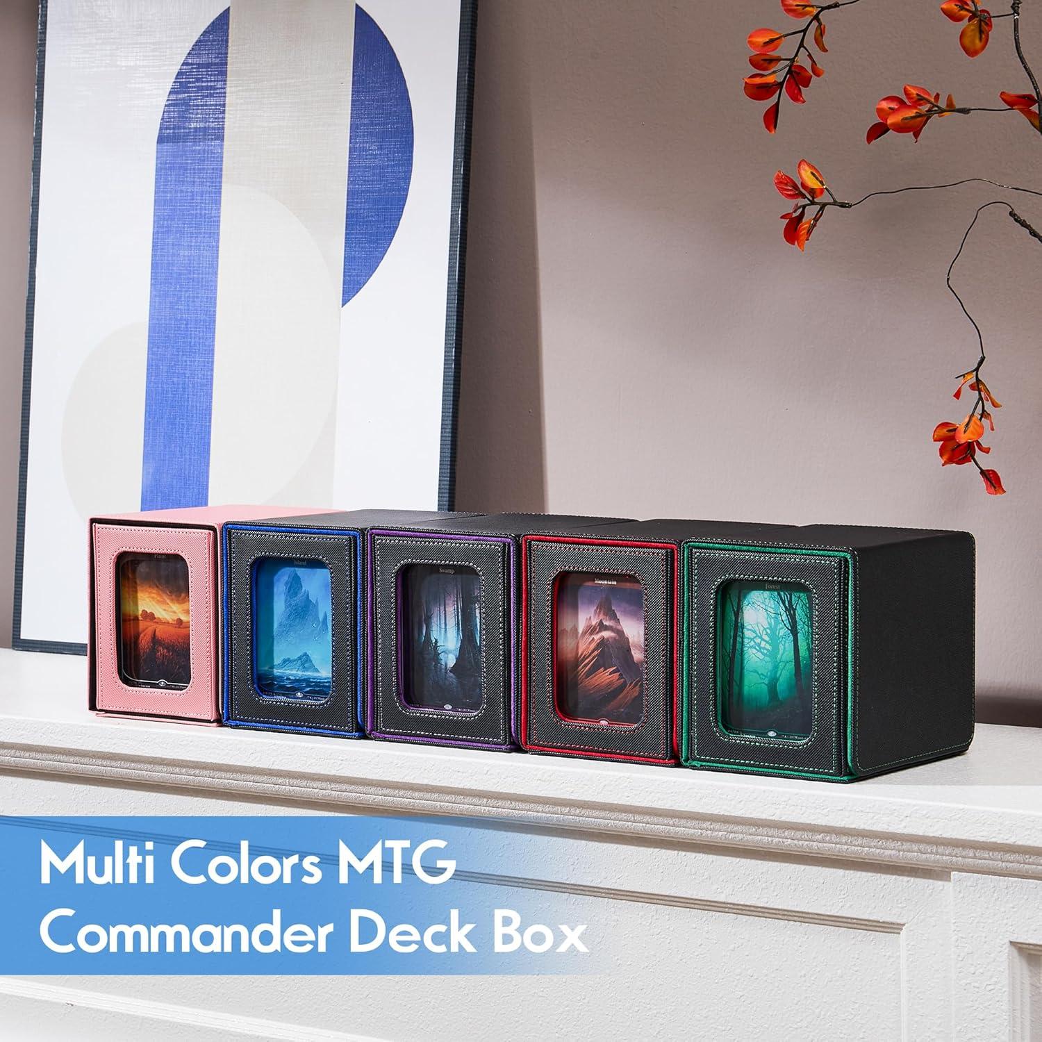 Caja de Deck Commander Zettokete para MTG - 100+ Cartas - Negro/Azul