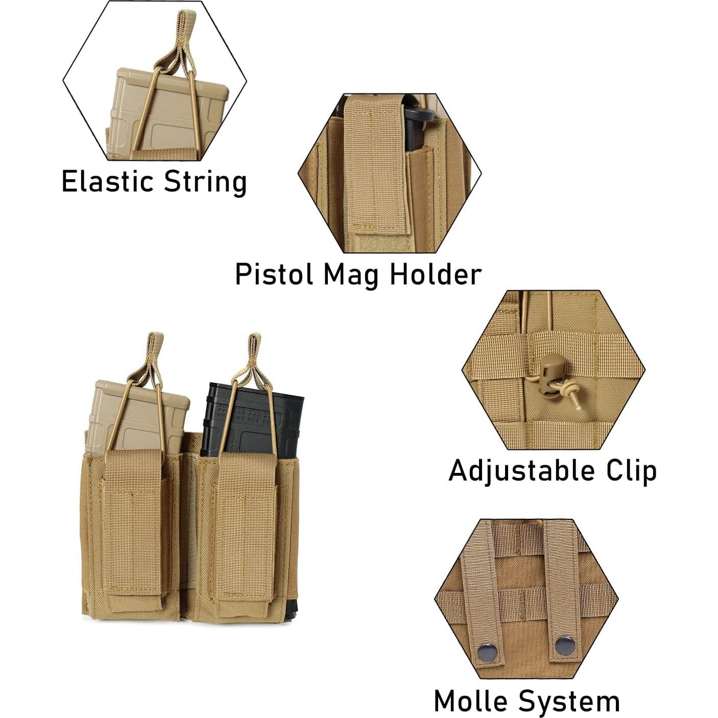 Pouch Molle Doble Triple Atwilltap Verde Táctico