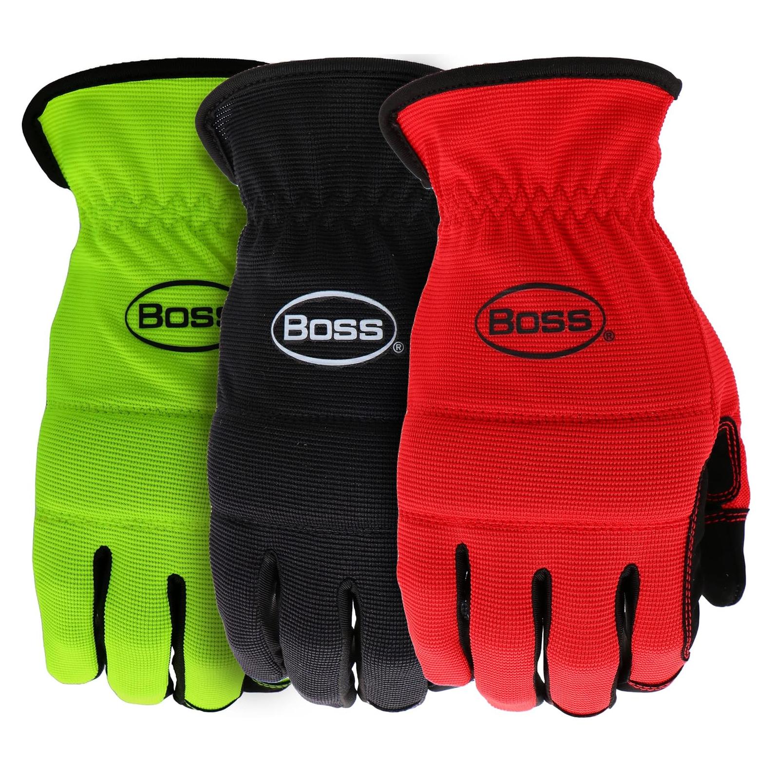 Guantes de Trabajo BOSS de Cuero Sintético 3-Pack XL